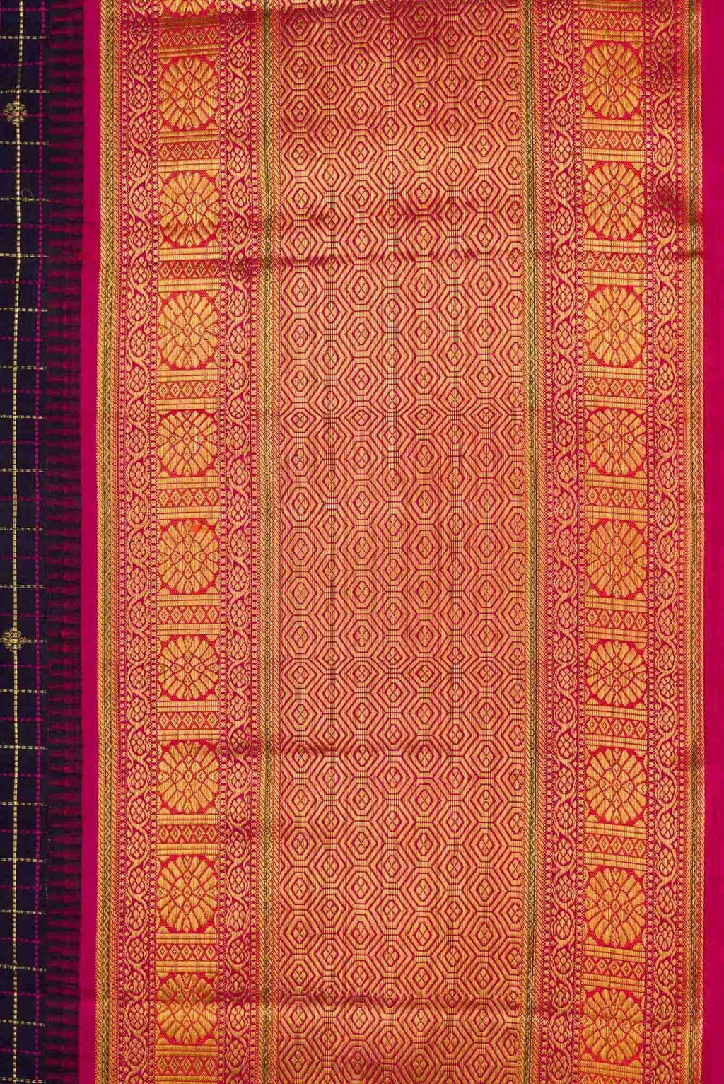 Pure Silk Pure Zari Violet Dual Tone Kanchipuram Saree