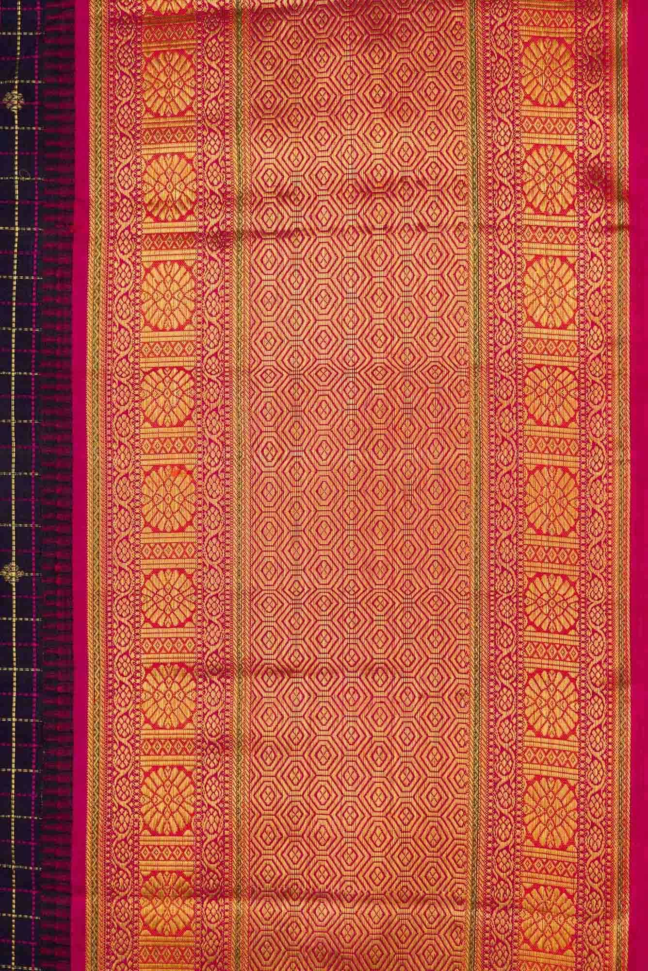 Pure Silk Pure Zari Violet Dual Tone Kanchipuram Saree