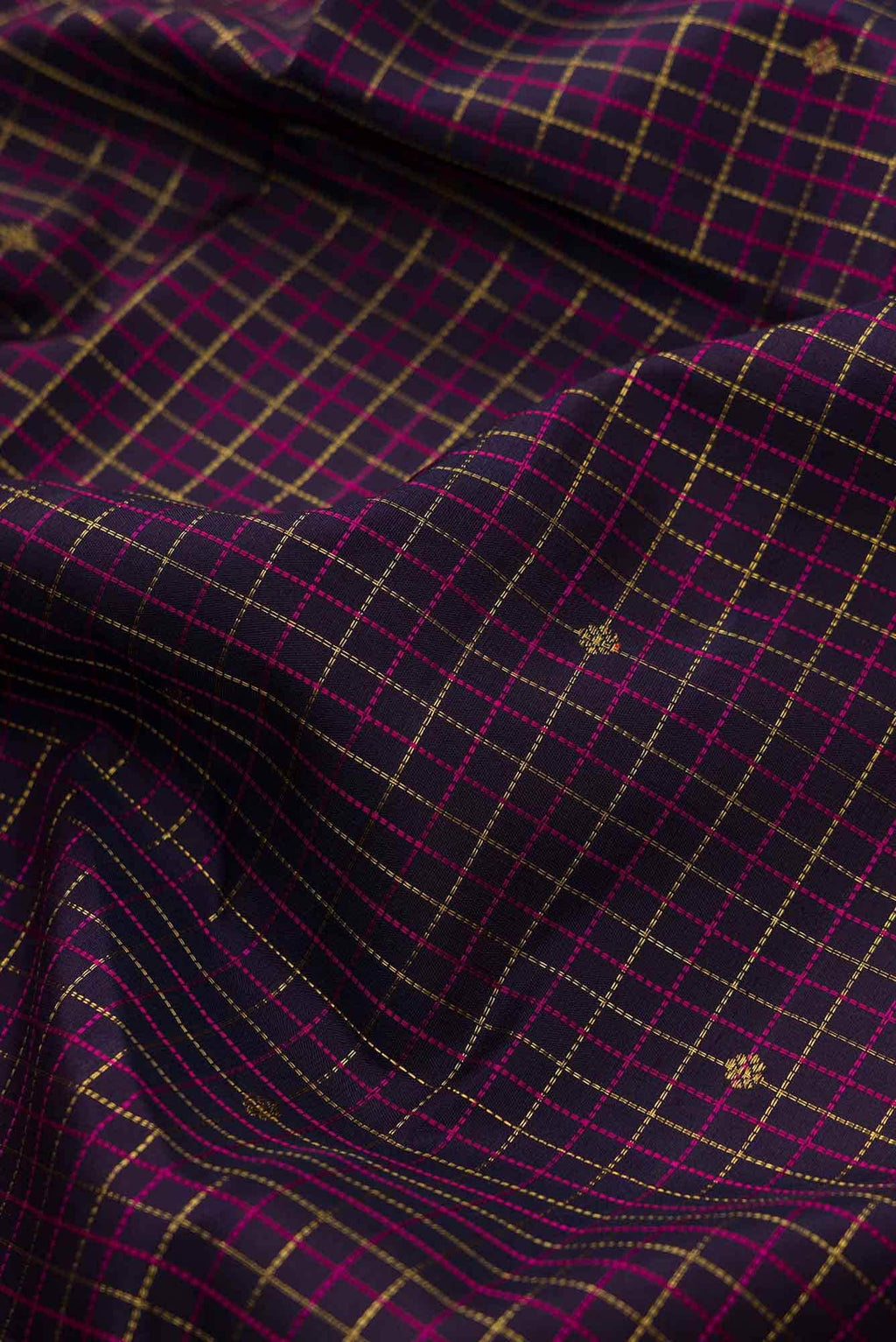 Pure Silk Pure Zari Violet Dual Tone Kanchipuram Saree