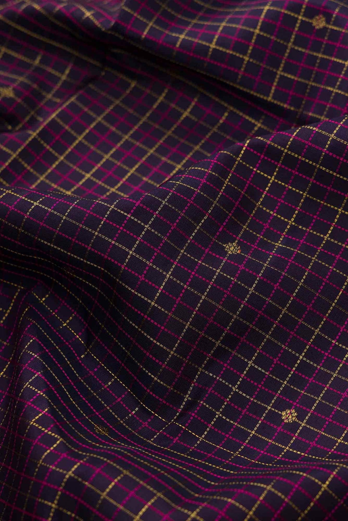 Pure Silk Pure Zari Violet Dual Tone Kanjivaram Saree
