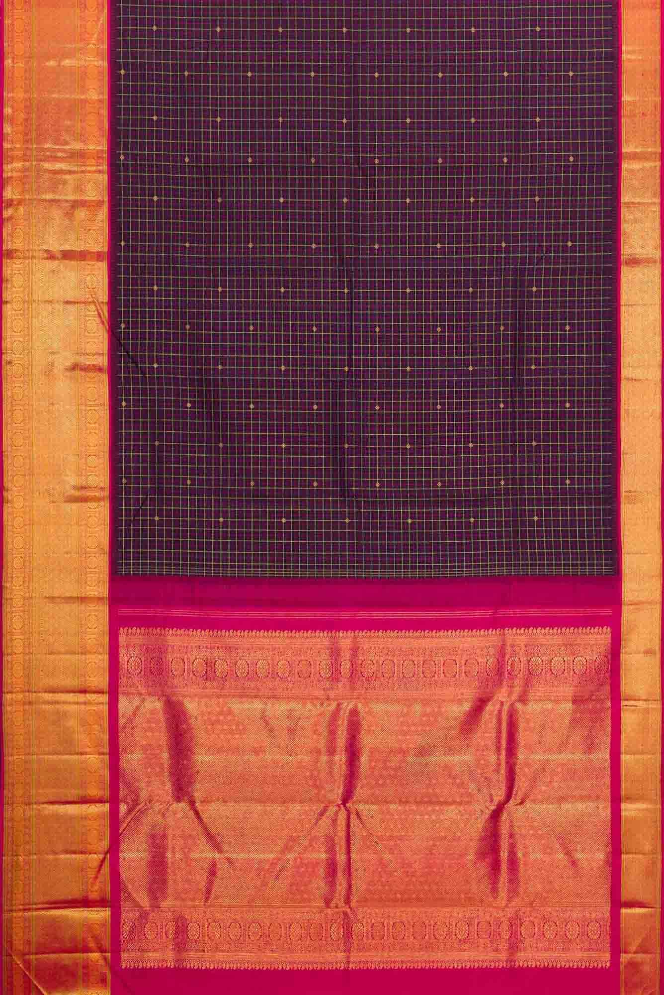 Pure Silk Pure Zari Violet Dual Tone Kanchipuram Saree