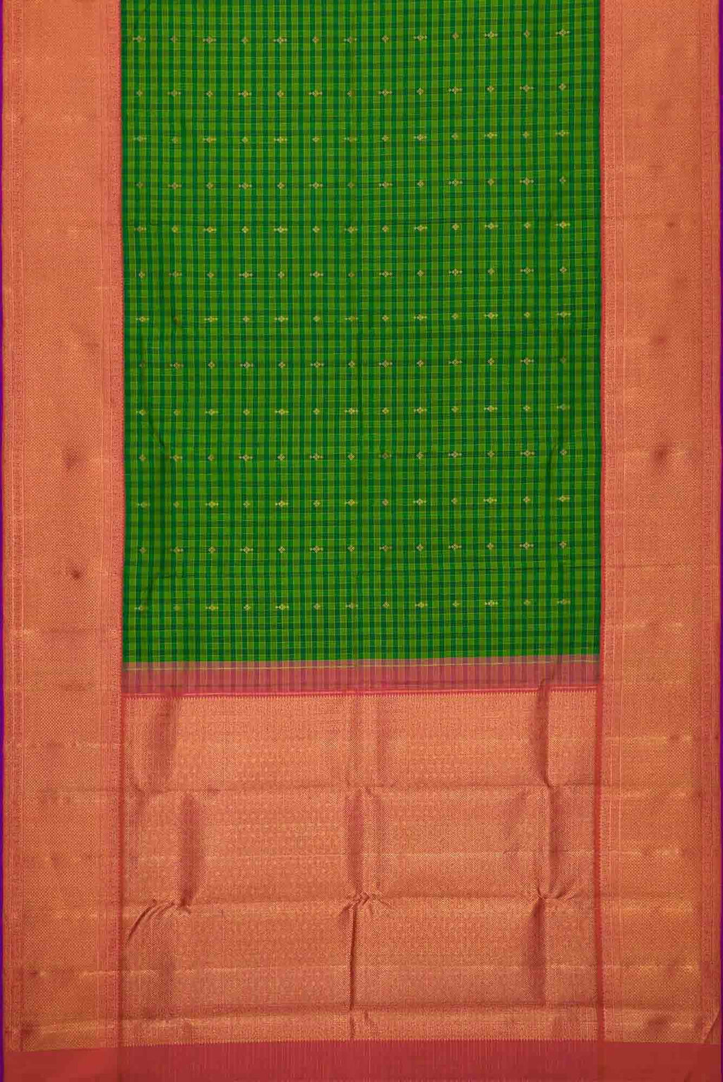 Pure Silk Pure Zari Green Dual Tone Kanchipuram Saree