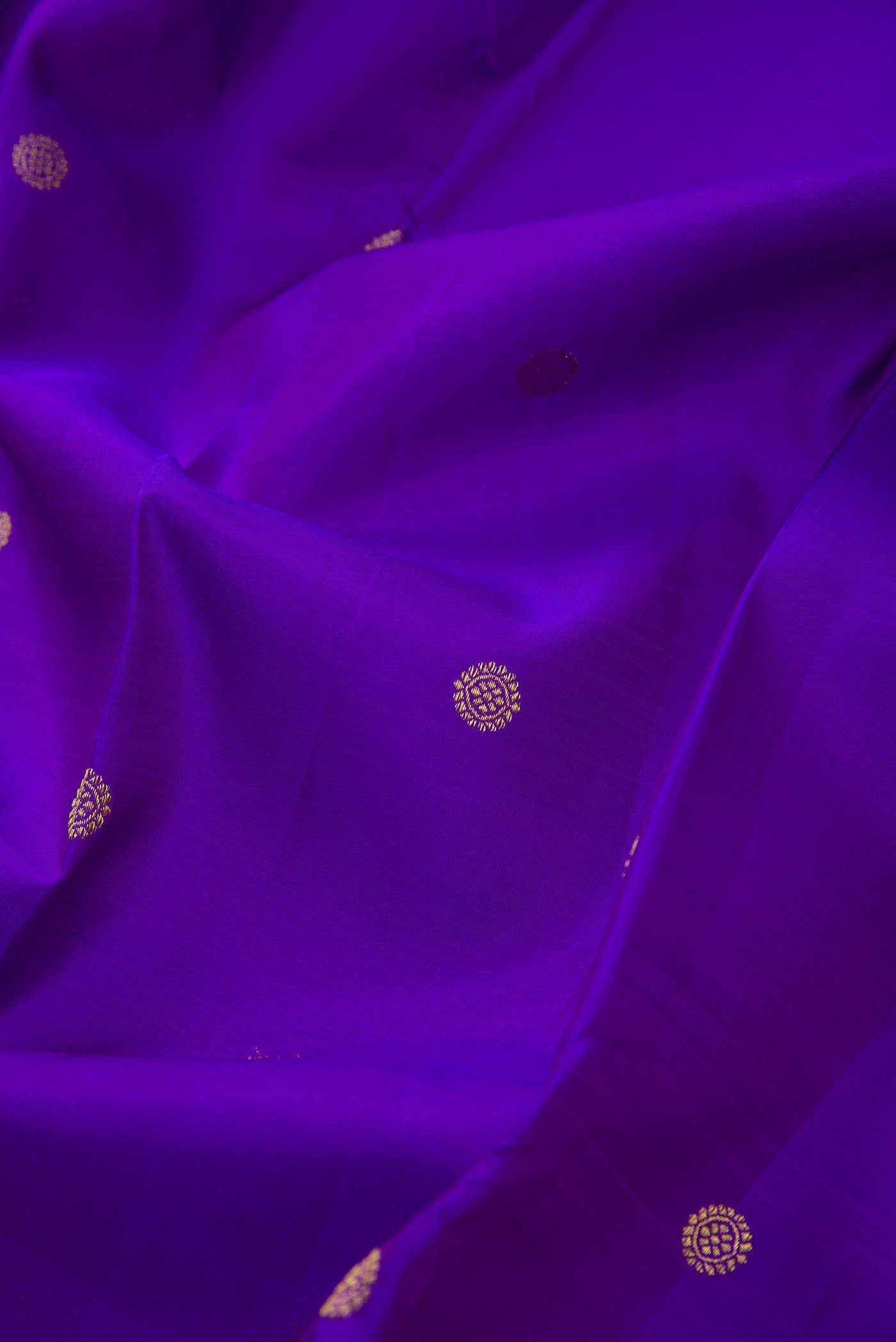 Pure Silk Pure Zari Violet Dual Tone Kanchipuram Saree