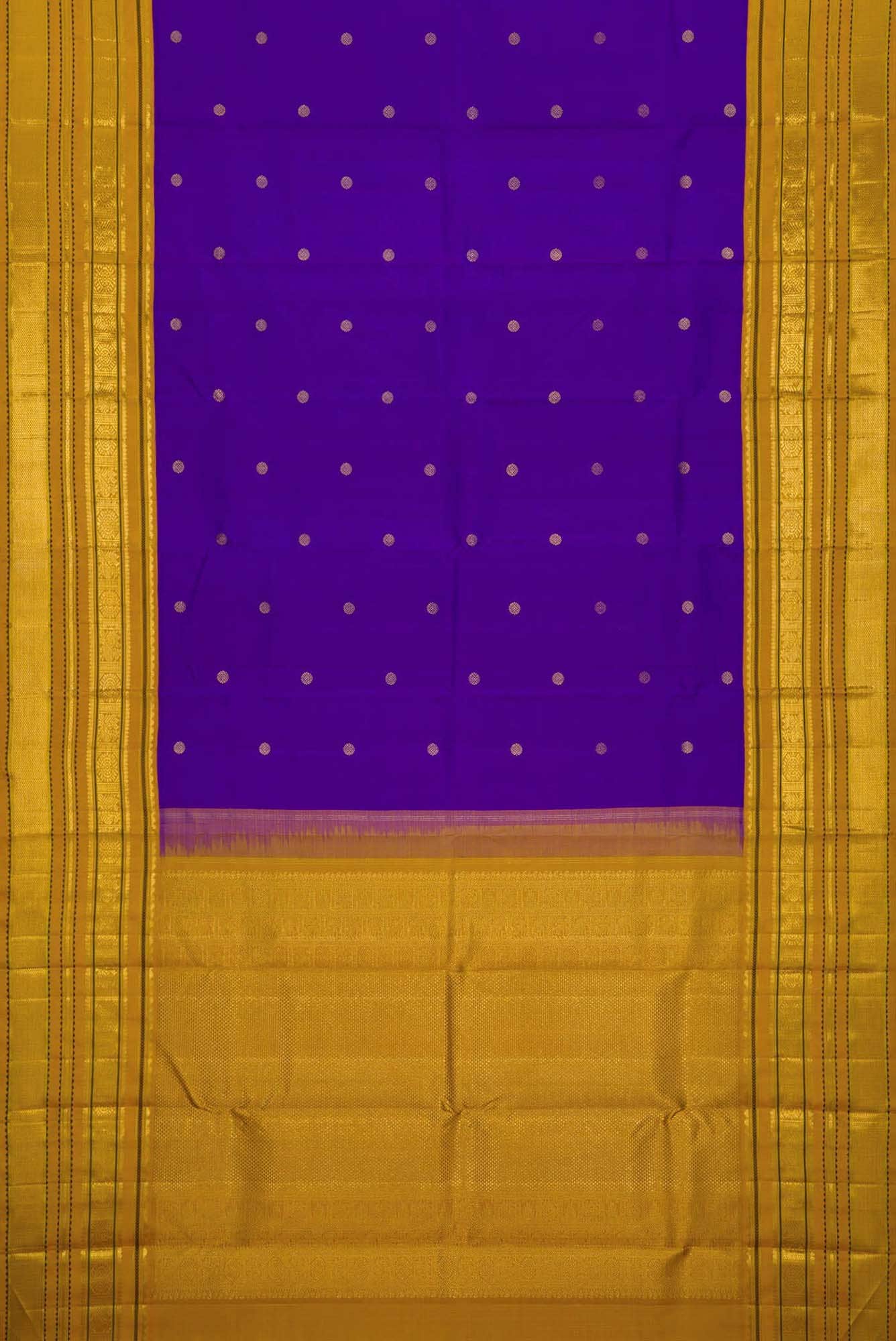 Pure Silk Pure Zari Violet Dual Tone Kanchipuram Saree