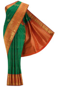 Pure Silk Pure Zari Green Dual Tone Kanjivaram Saree