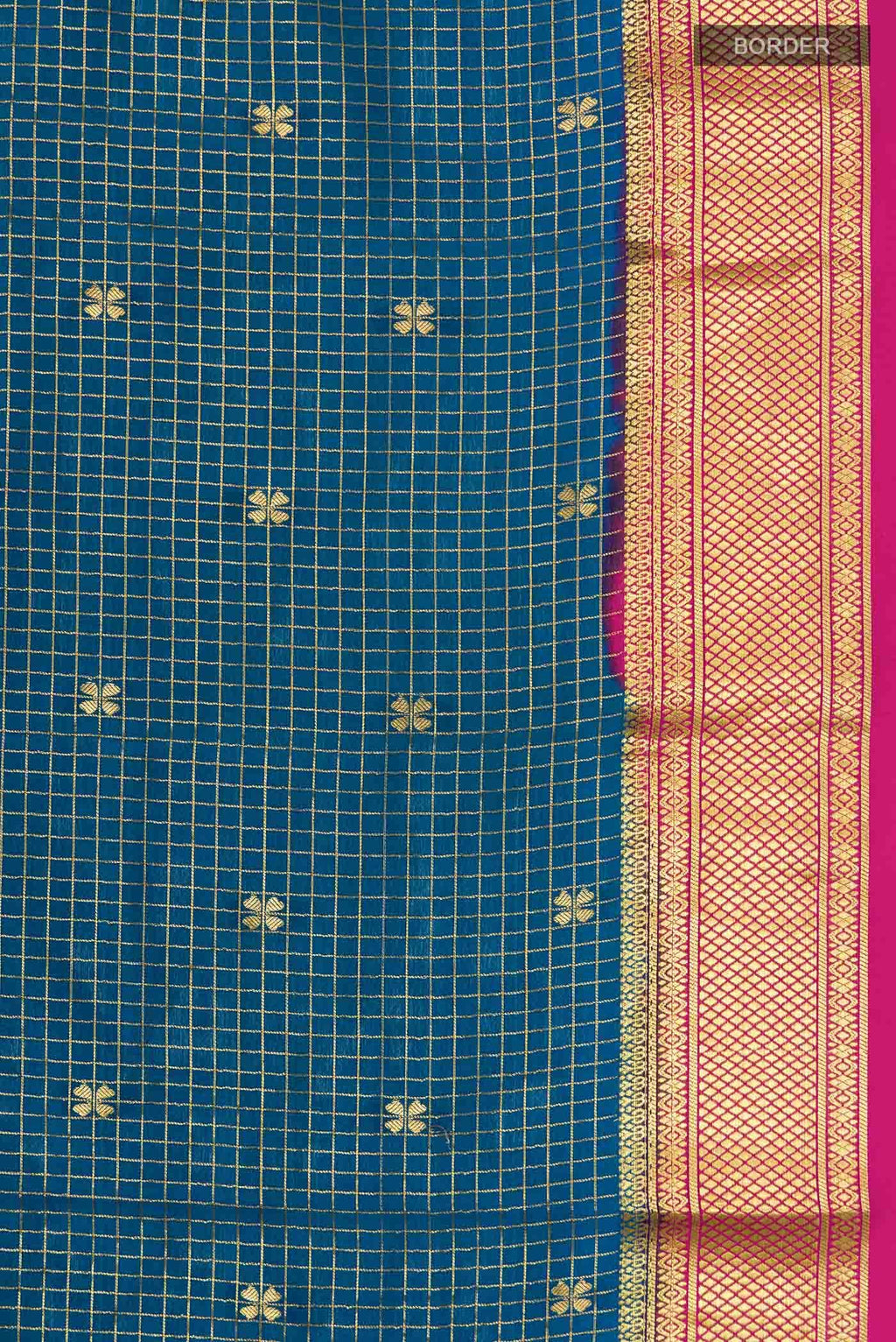 Blue Mysore Crepe Saree