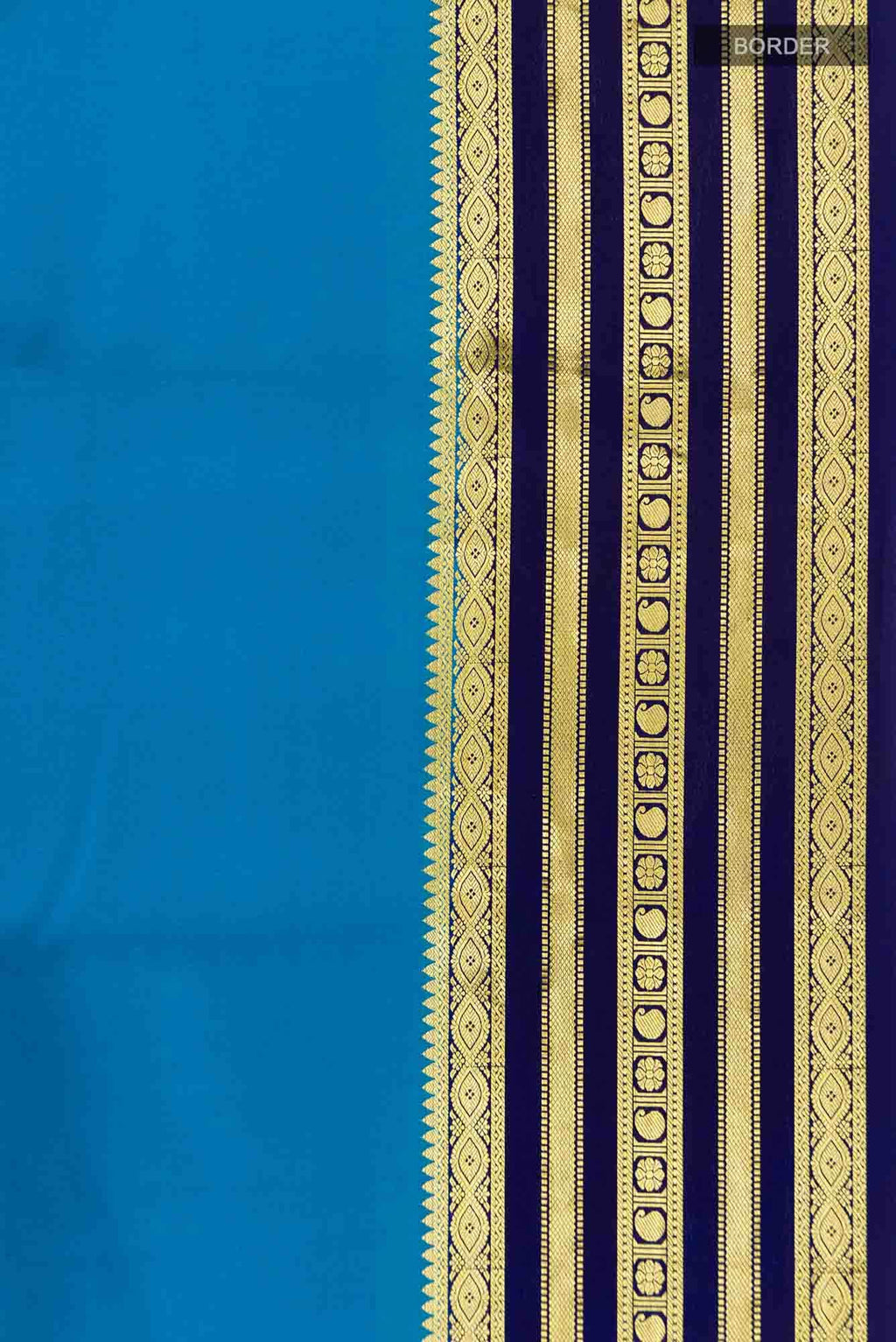 Blue Mysore Crepe Saree
