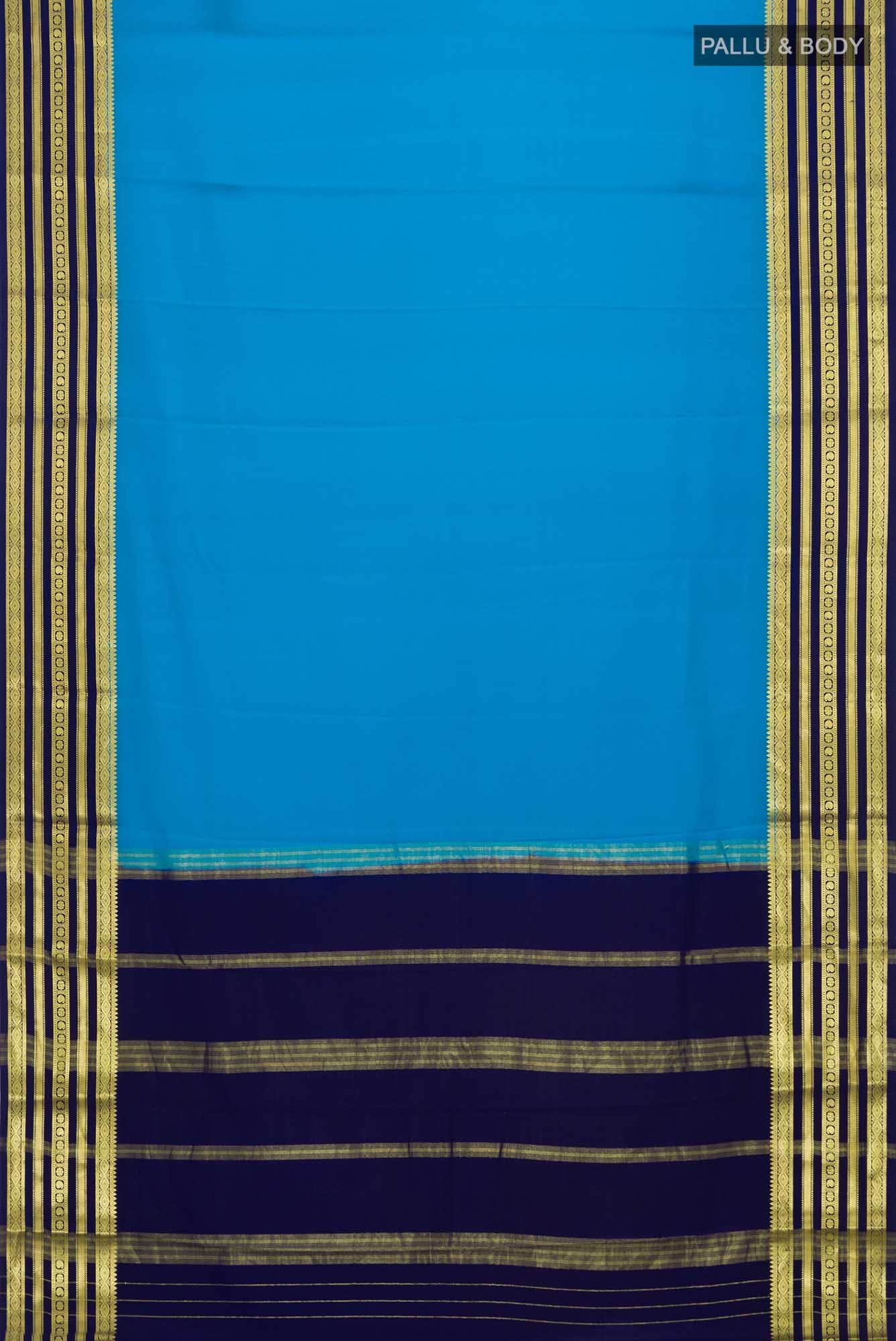 Blue Mysore Crepe Saree