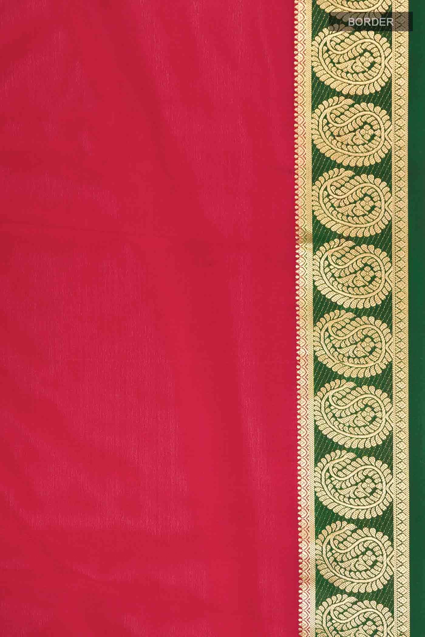 Red Mysore Crepe Saree
