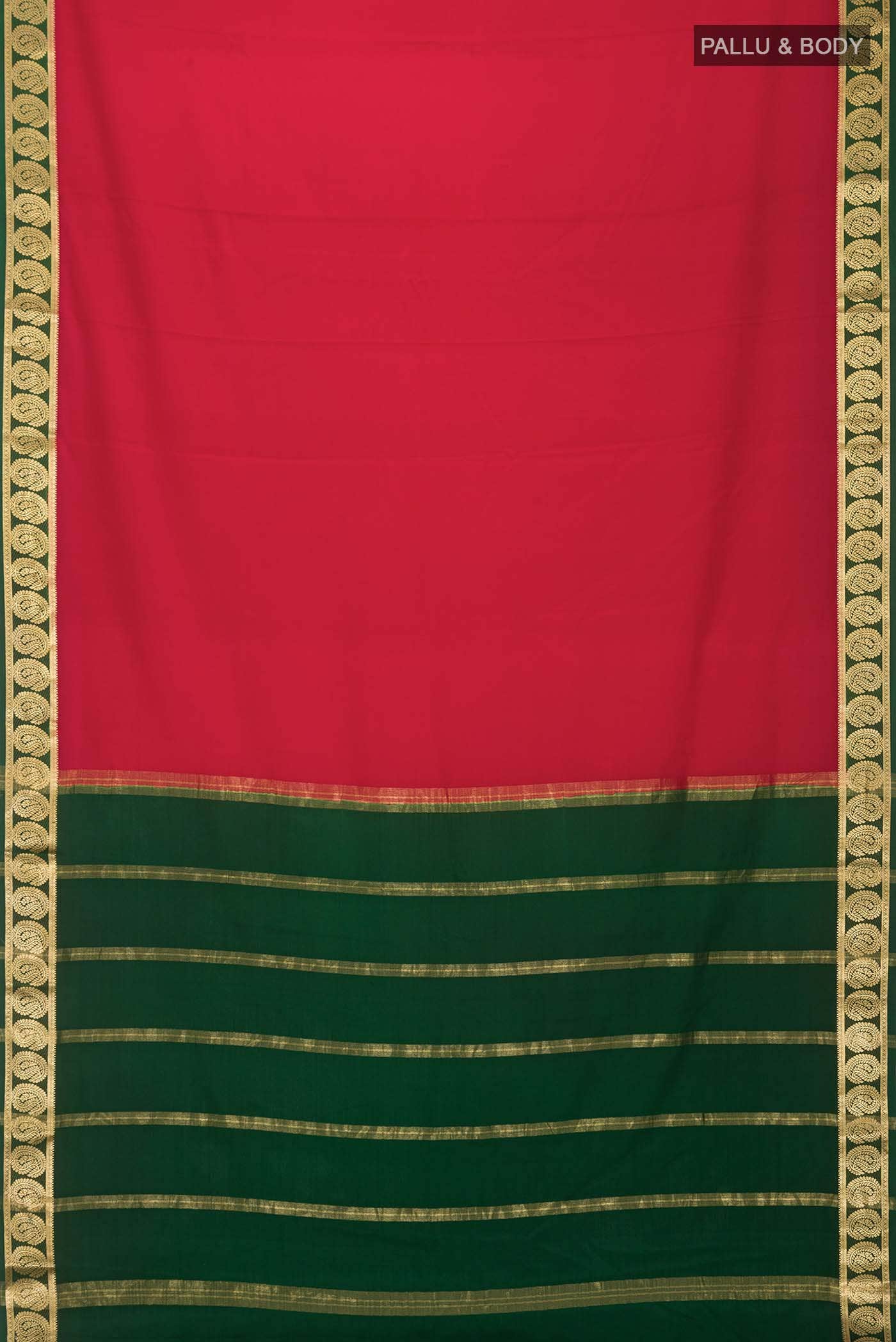 Red Mysore Crepe Saree