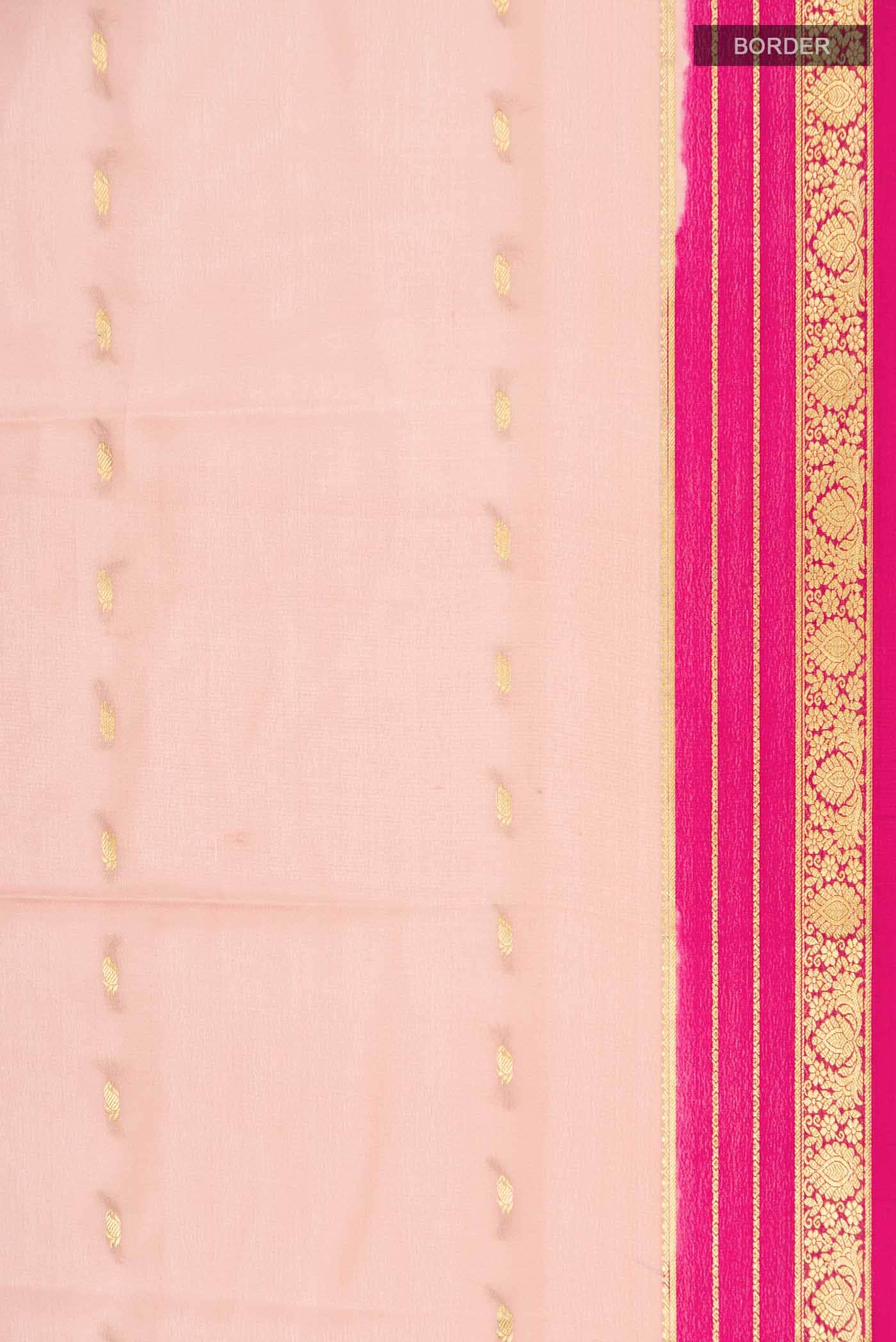 Pink Mysore Crepe Saree