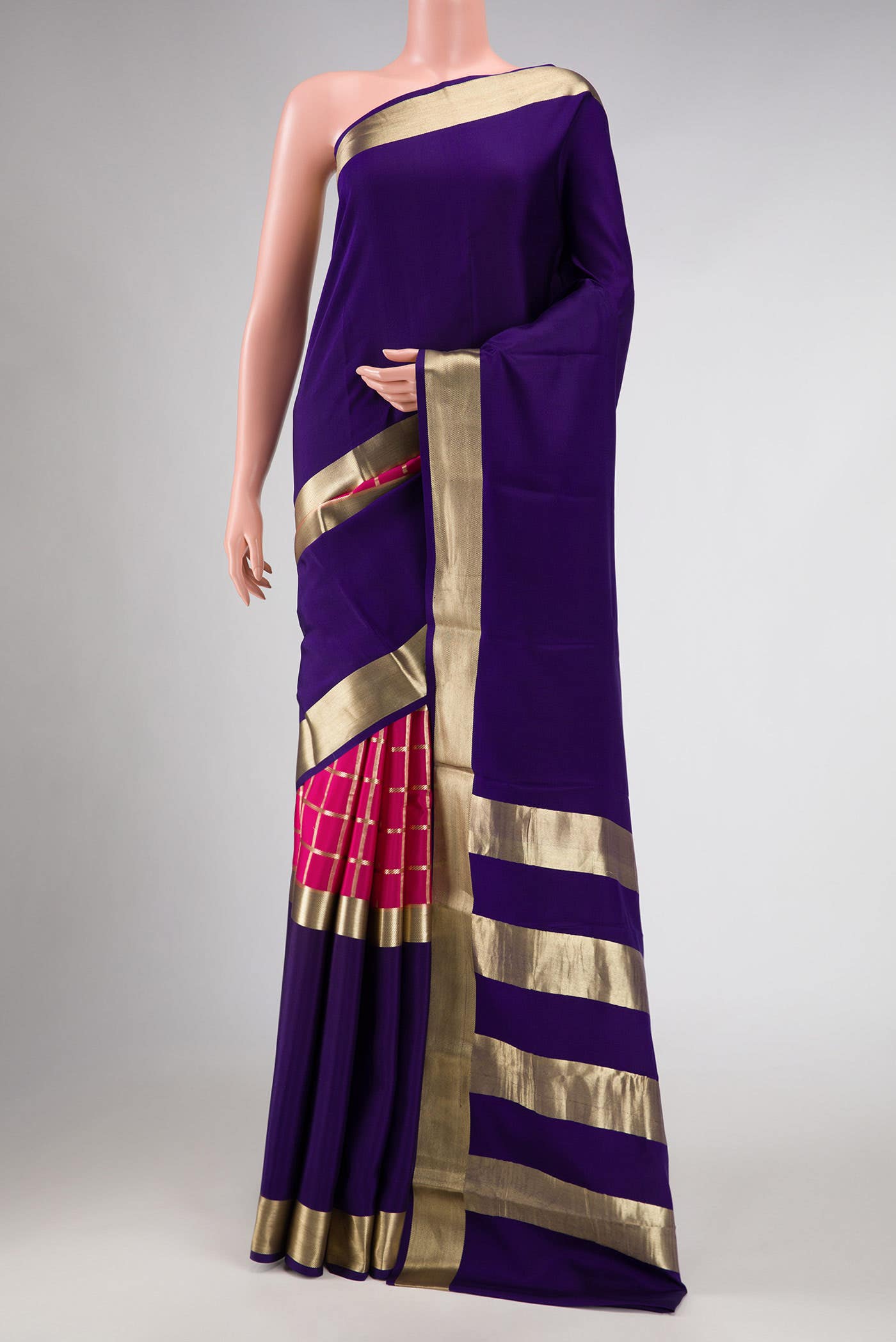 Multi Mysore Crepe Saree