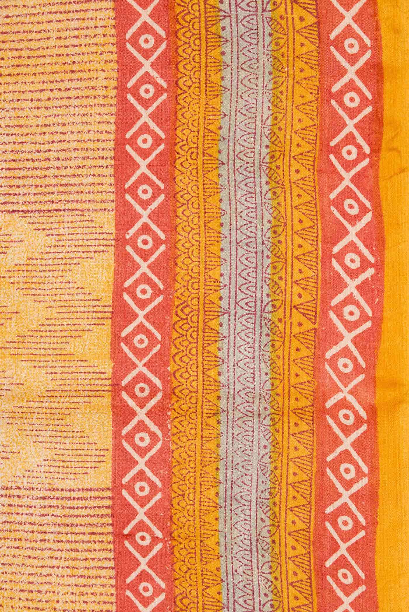 Mustard Tussar Silk Saree