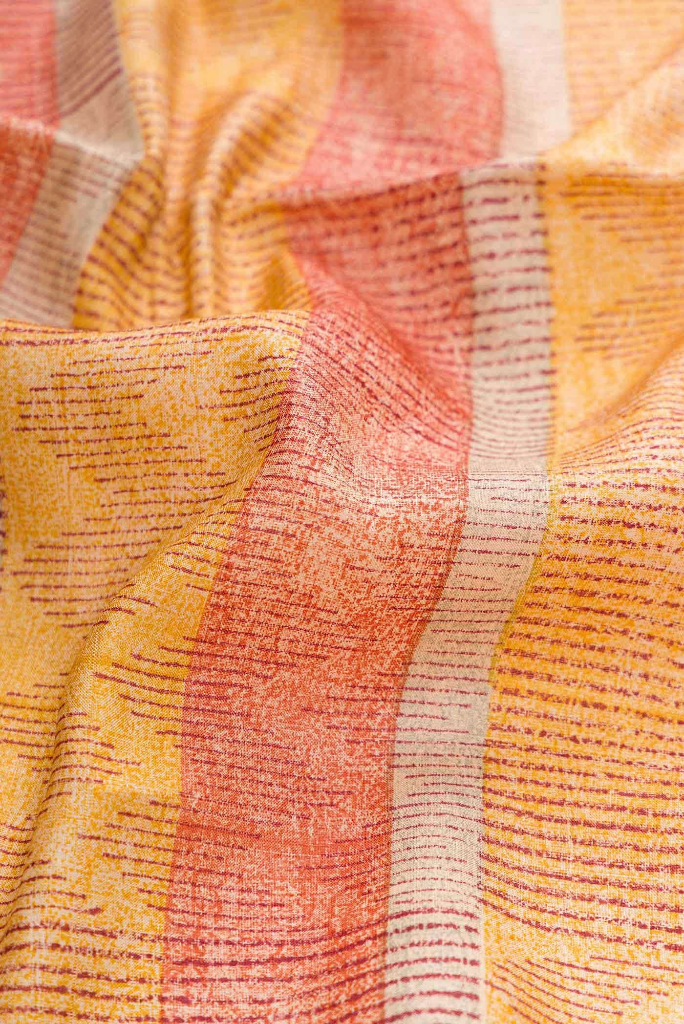 Mustard Tussar Silk Saree