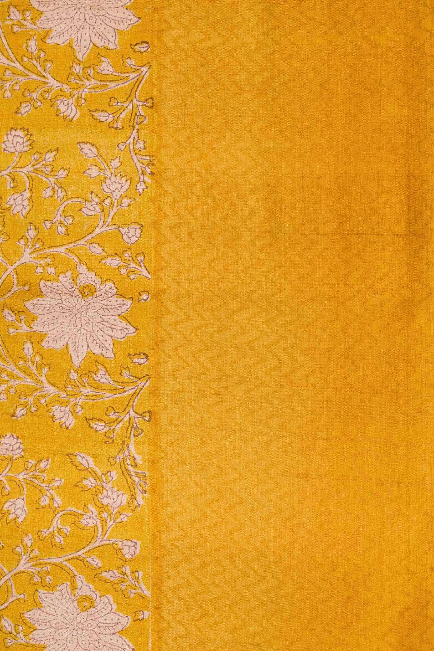 Mustard Tussar Silk Saree