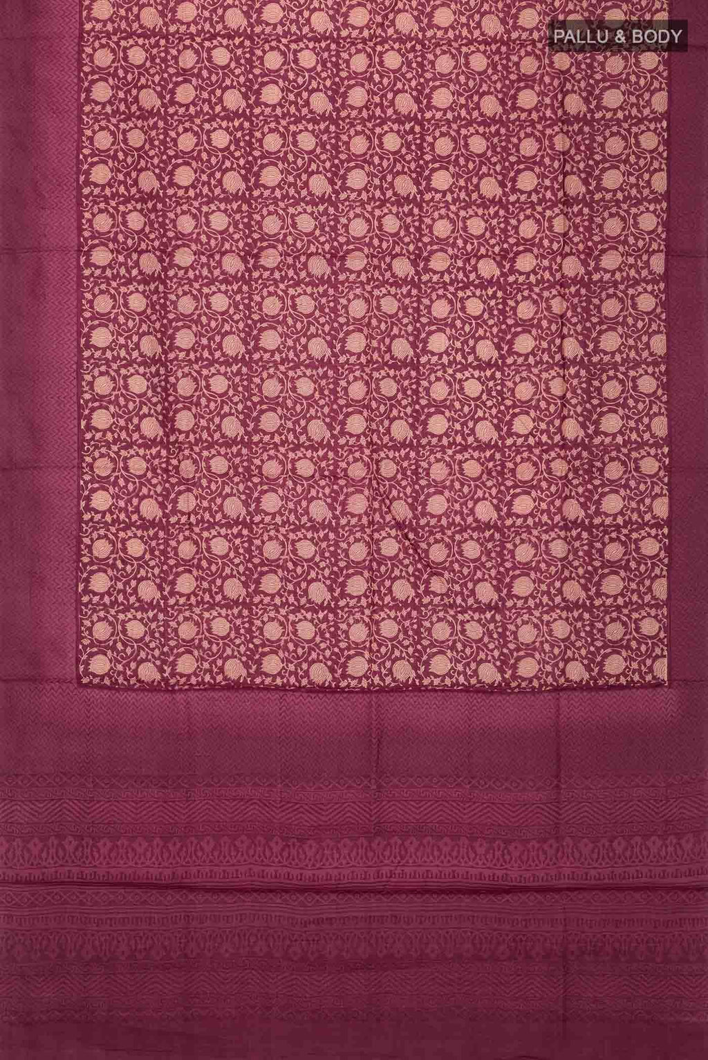 Maroon Tussar Silk Saree