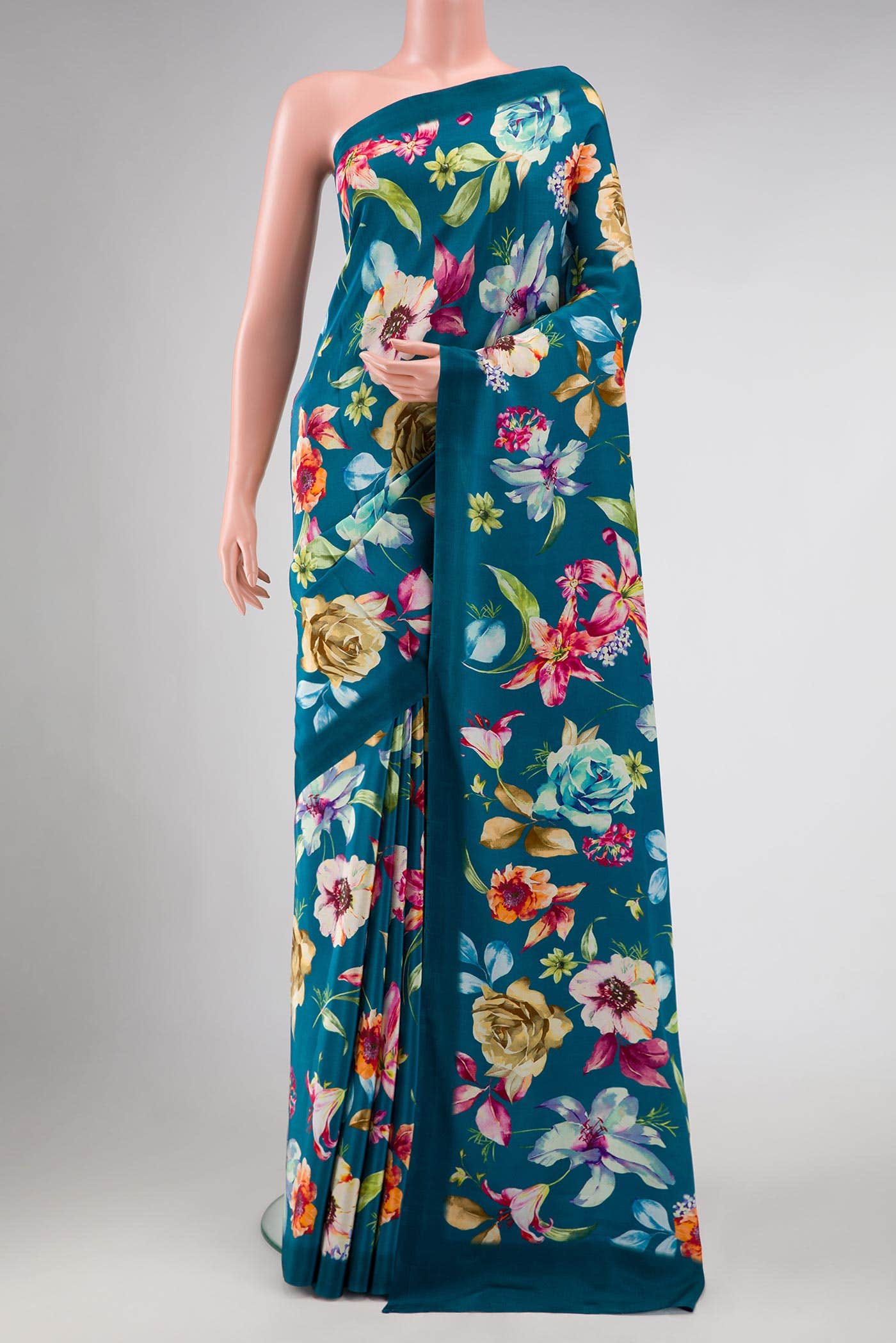 Maya Blue Mysore Crepe Saree