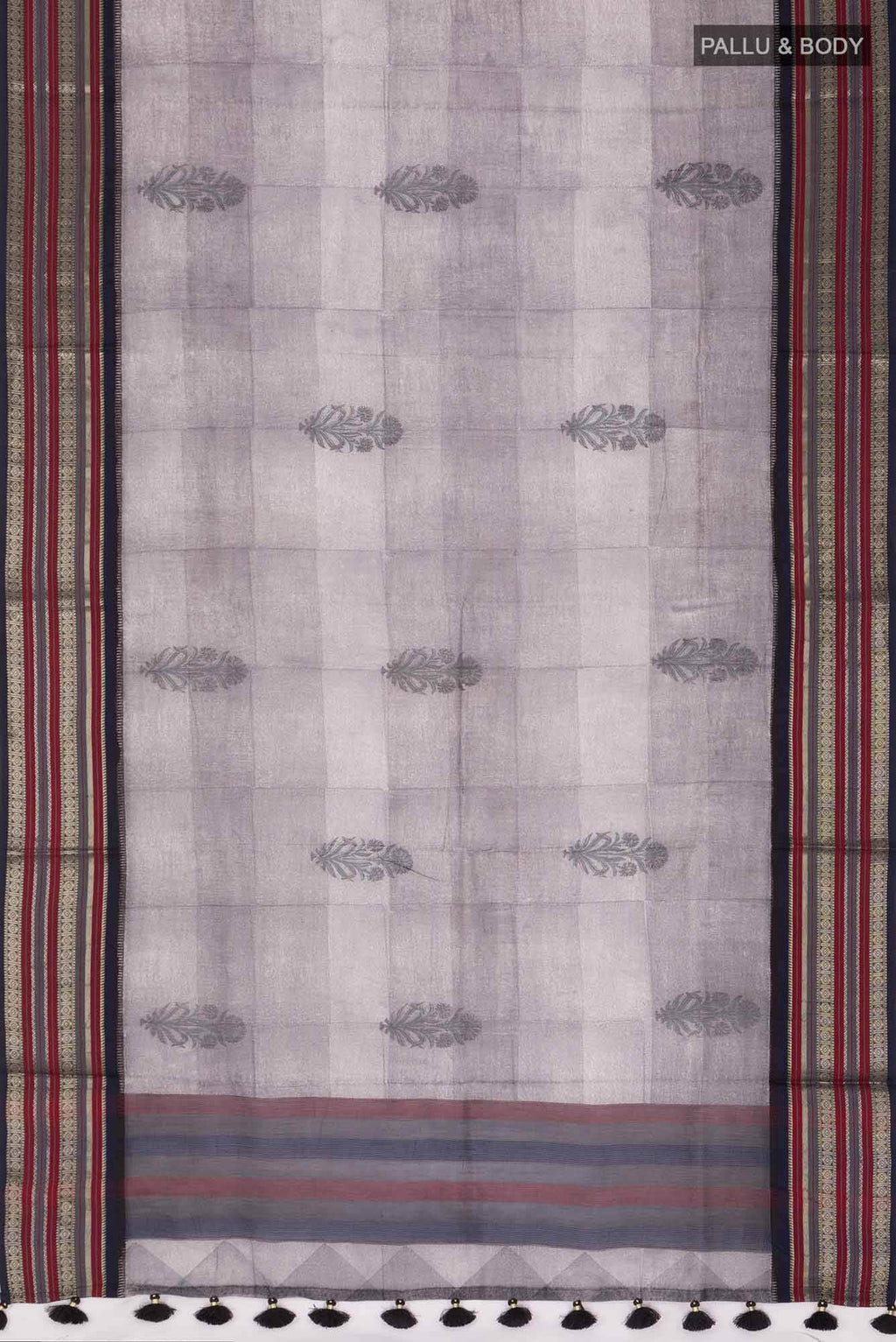 Grey Maheshwari Silk Cotton Saree