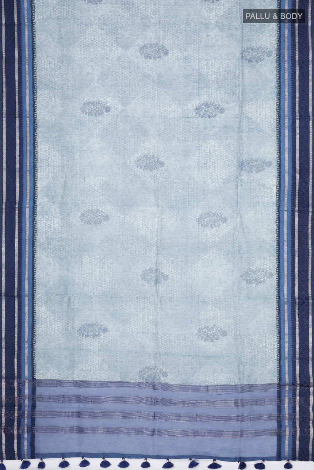 Blue Chanderi Silk Cotton Saree