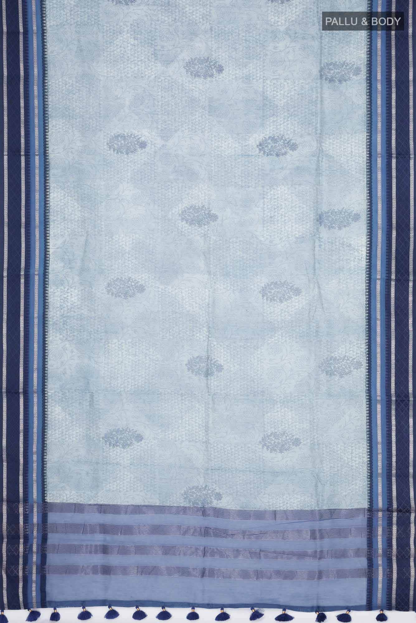 Blue Chanderi Silk Cotton Saree