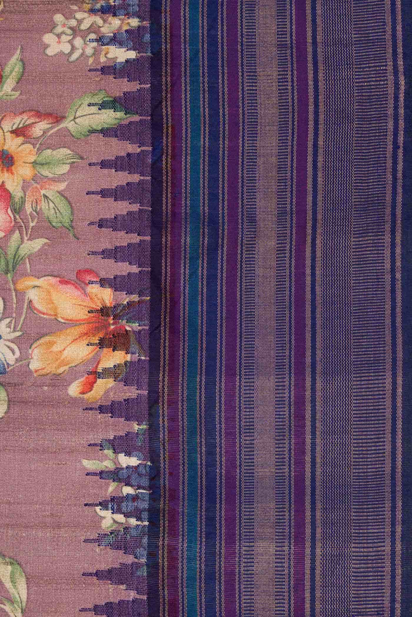 Brown Tussar Silk Saree