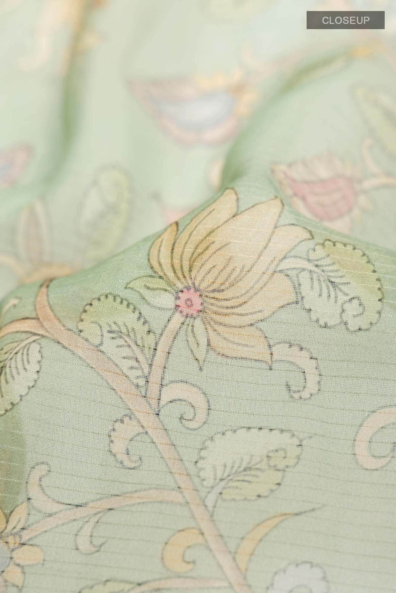 Green Organza Silk Saree
