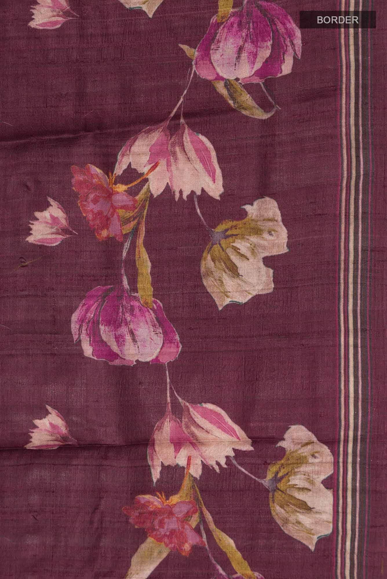 Coffee Brown Bhagalpuri Tussar Silk Saree