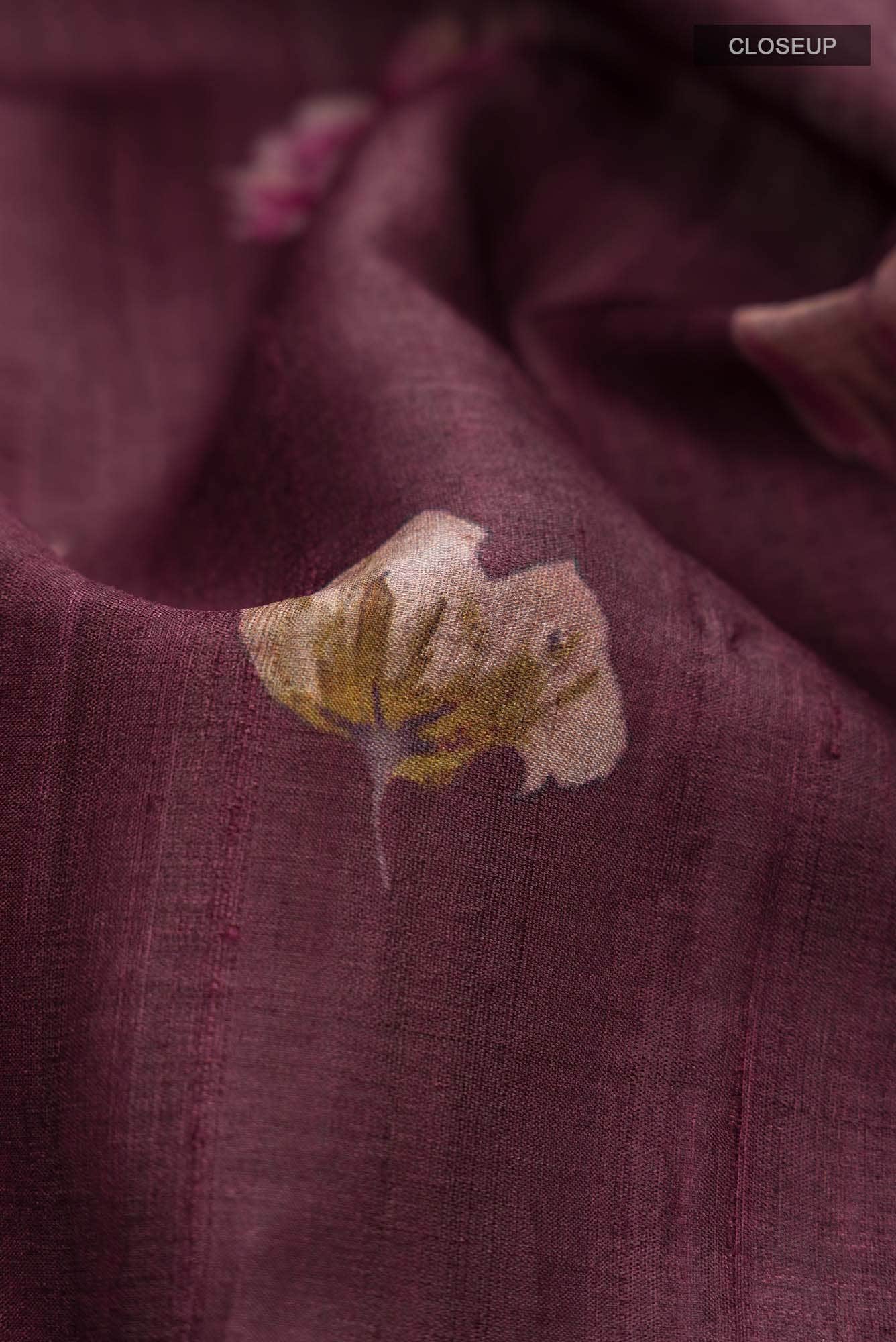 Coffee Brown Bhagalpuri Tussar Silk Saree