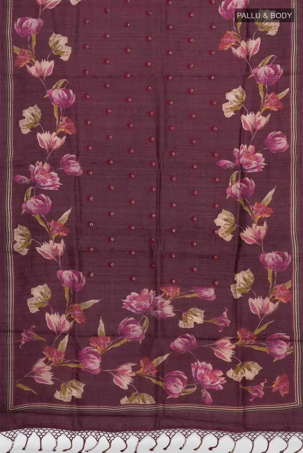 Coffee Brown Bhagalpuri Tussar Silk Saree