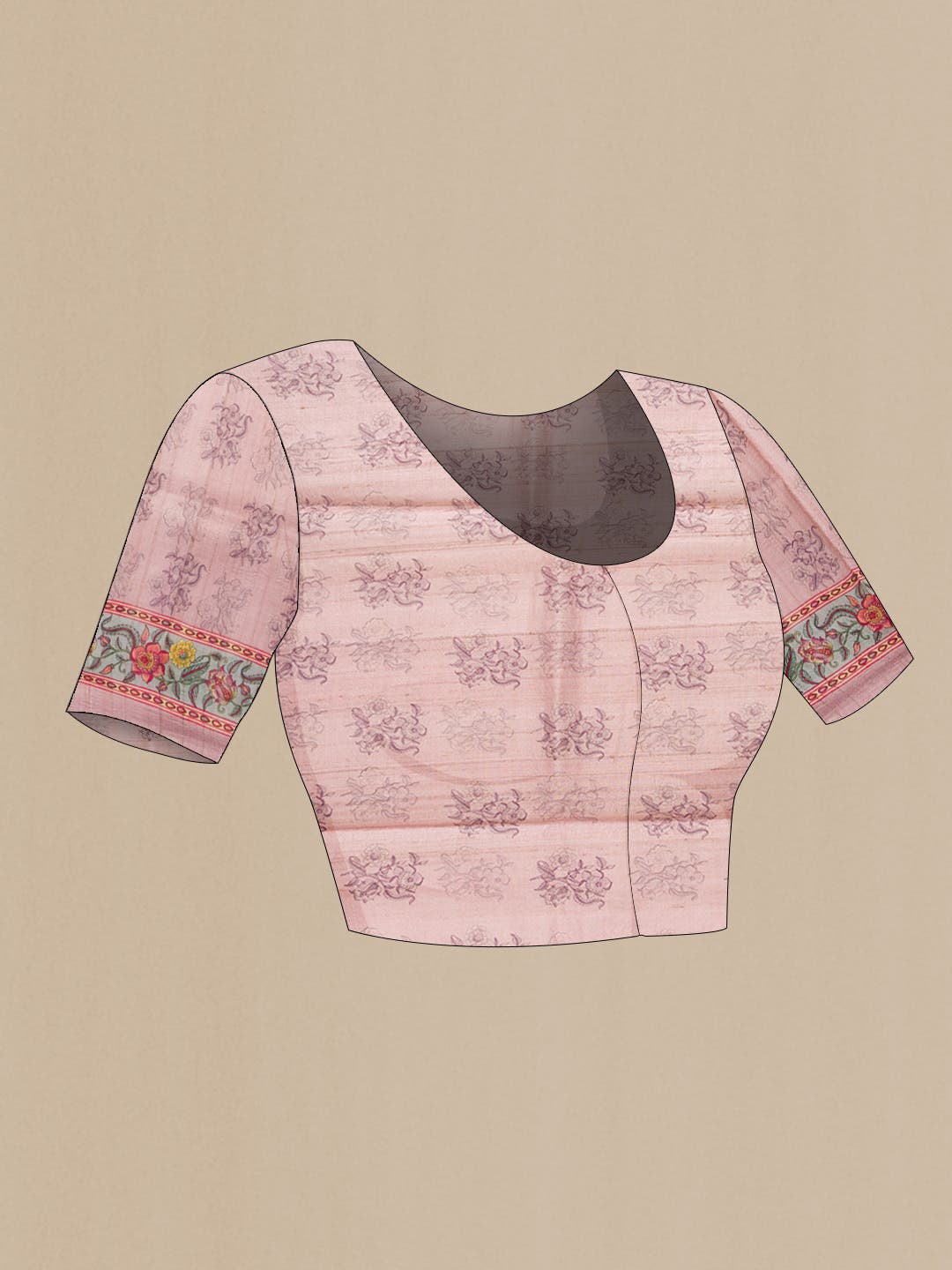 Pink Dual Tone Tussar Silk Saree