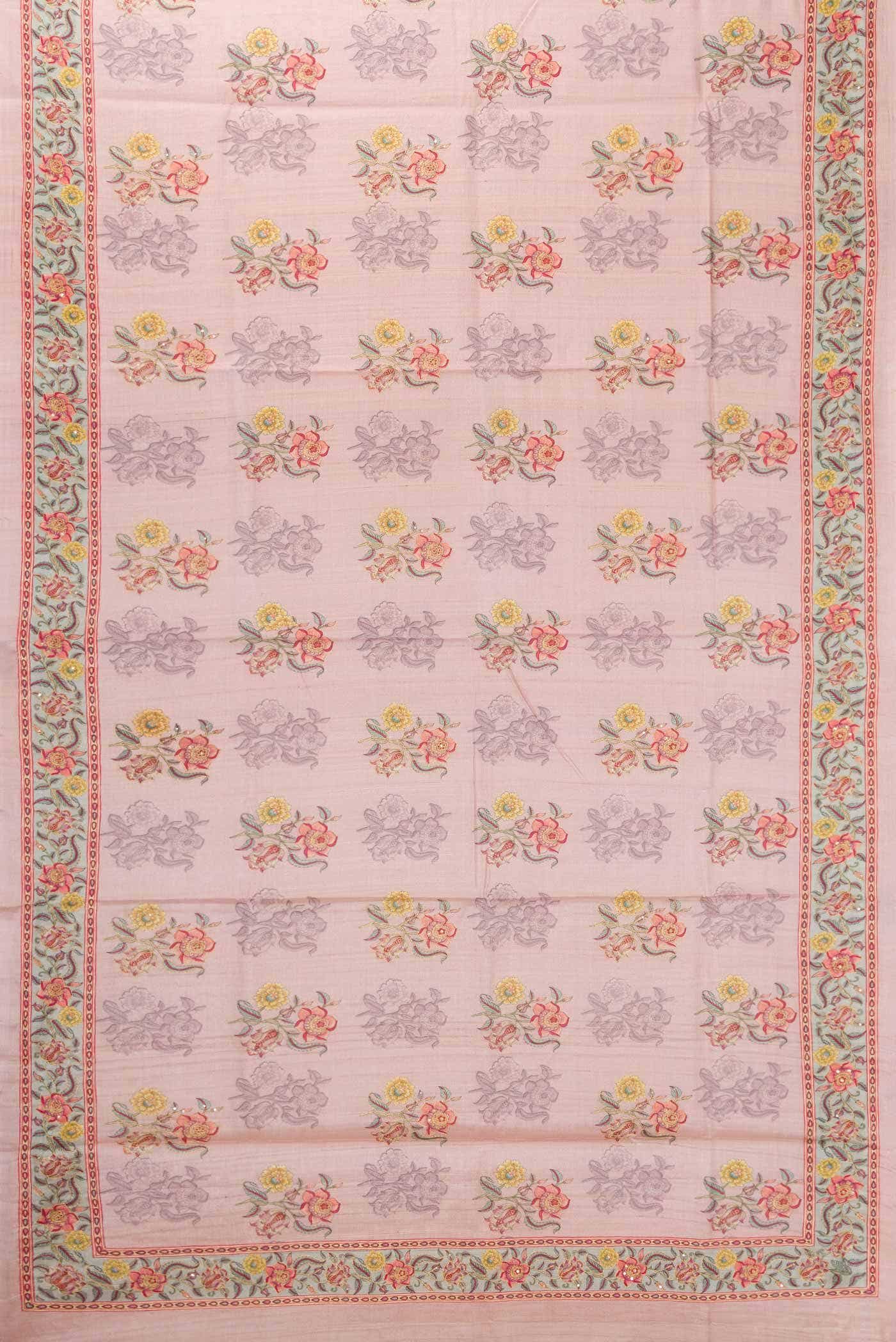 Pink Dual Tone Tussar Silk Saree