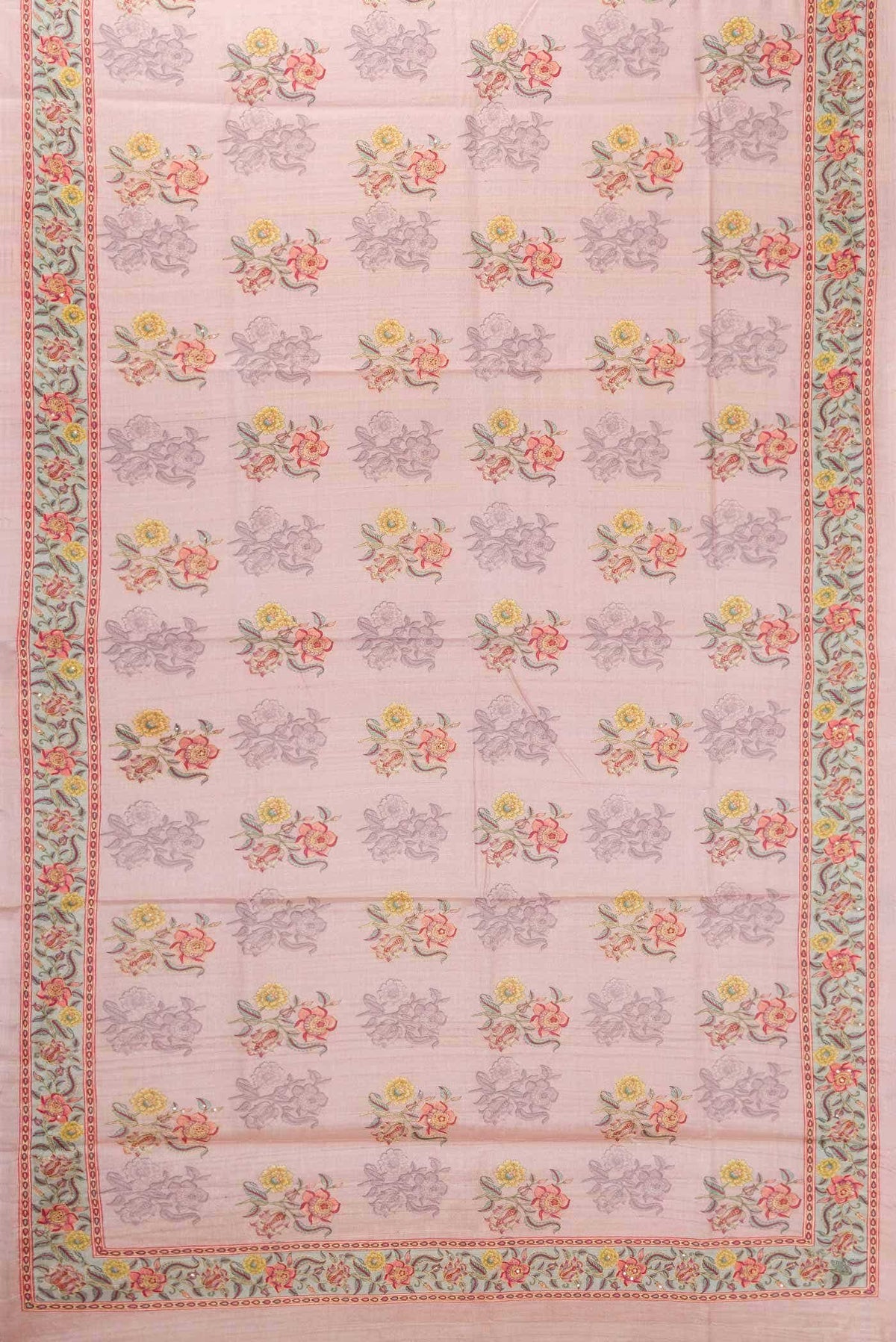 Pink Dual Tone Tussar Silk Saree