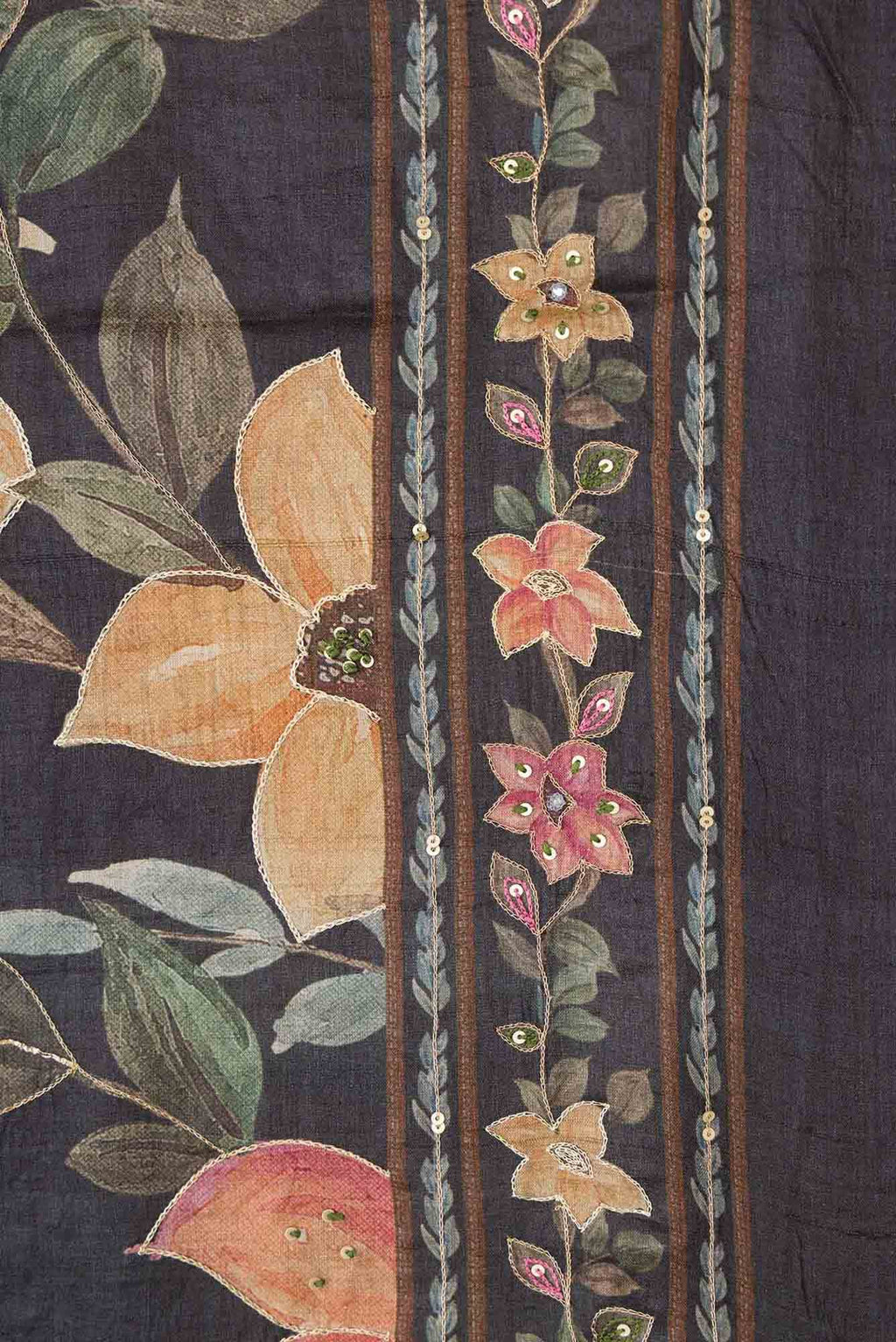 Black Dual Tone Tussar Silk Saree