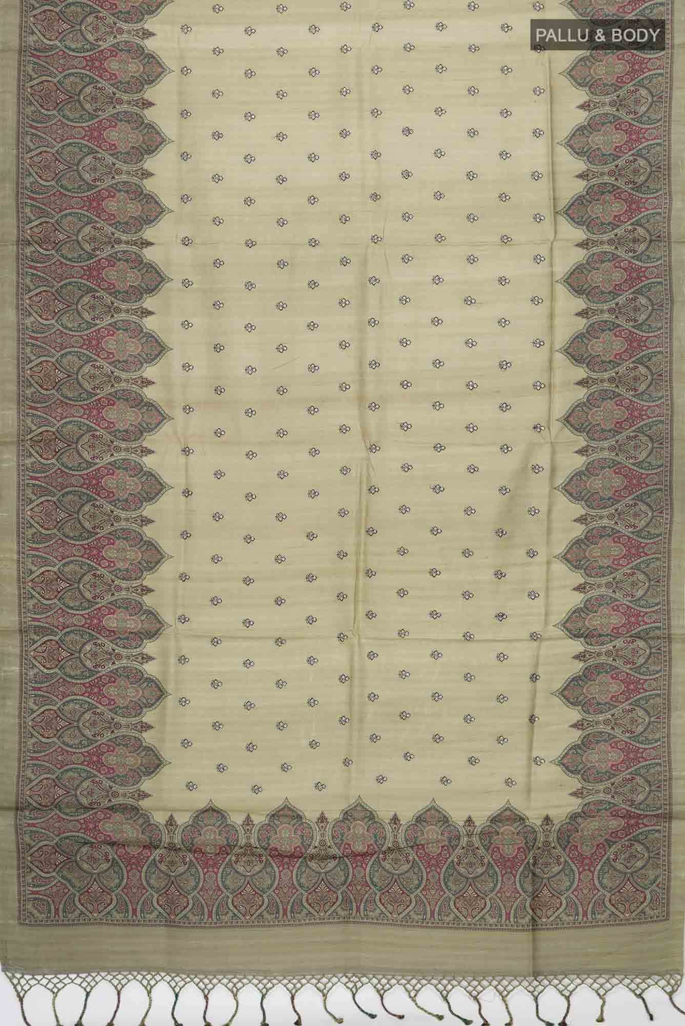 Sage Green Bhagalpuri Tussar Silk Saree