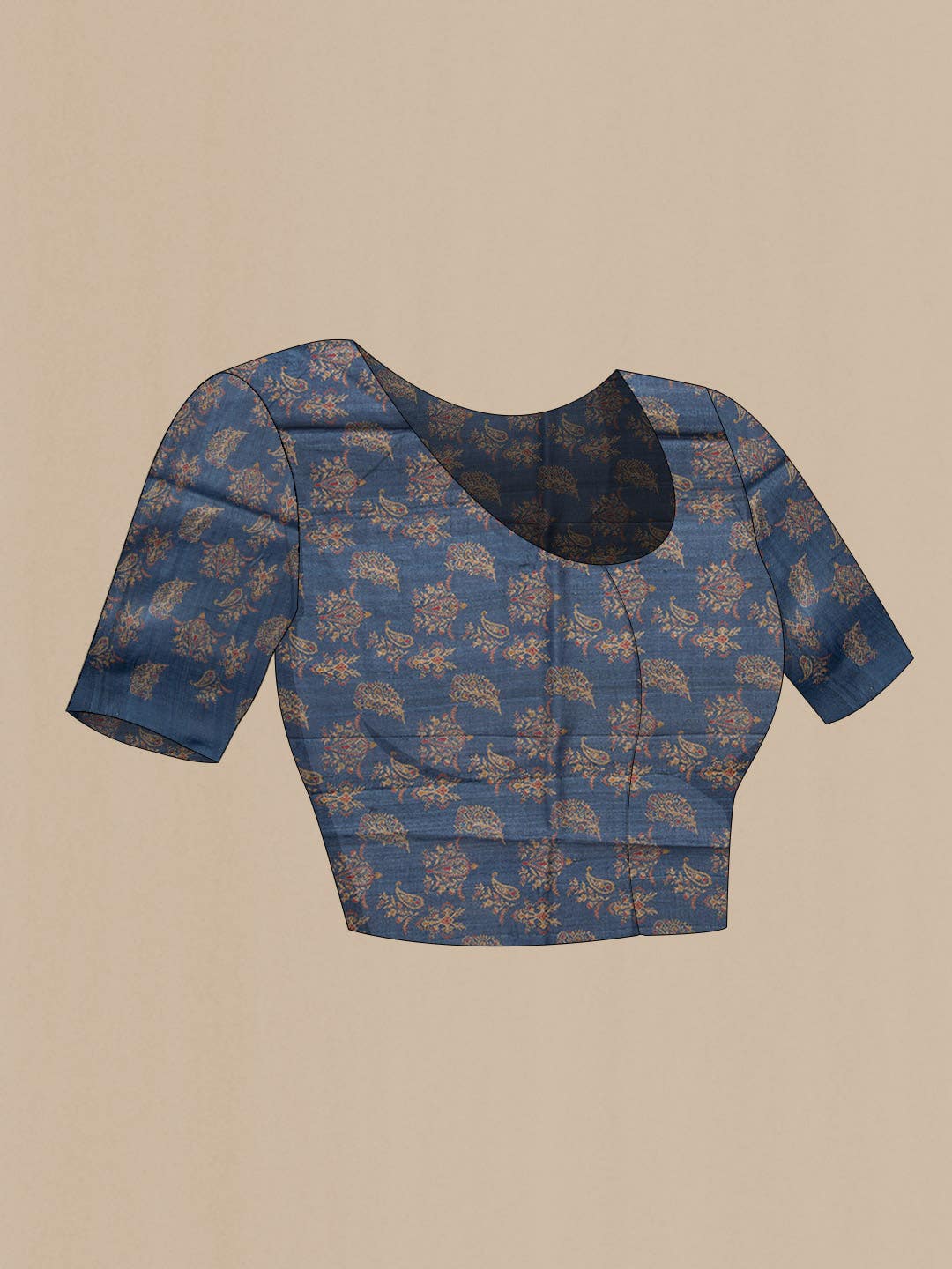 Blue Tussar Silk Saree
