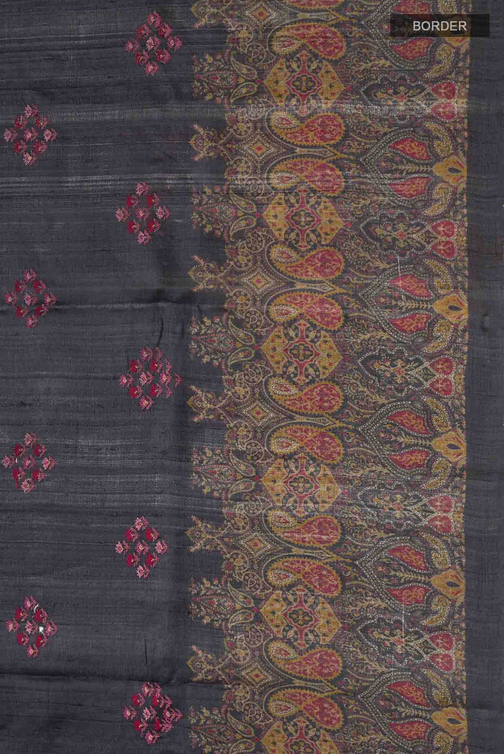 Black Tussar Silk Saree