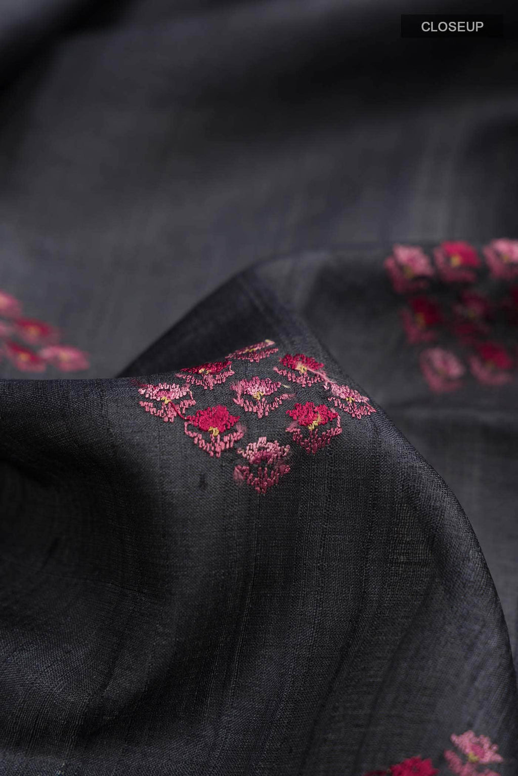 Black Tussar Silk Saree
