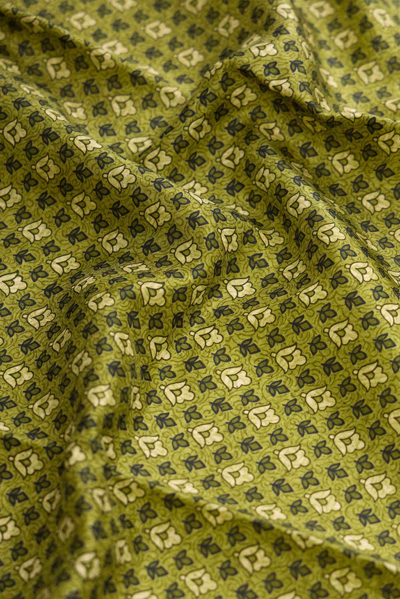 Green Dual Tone Printed Silk Saree