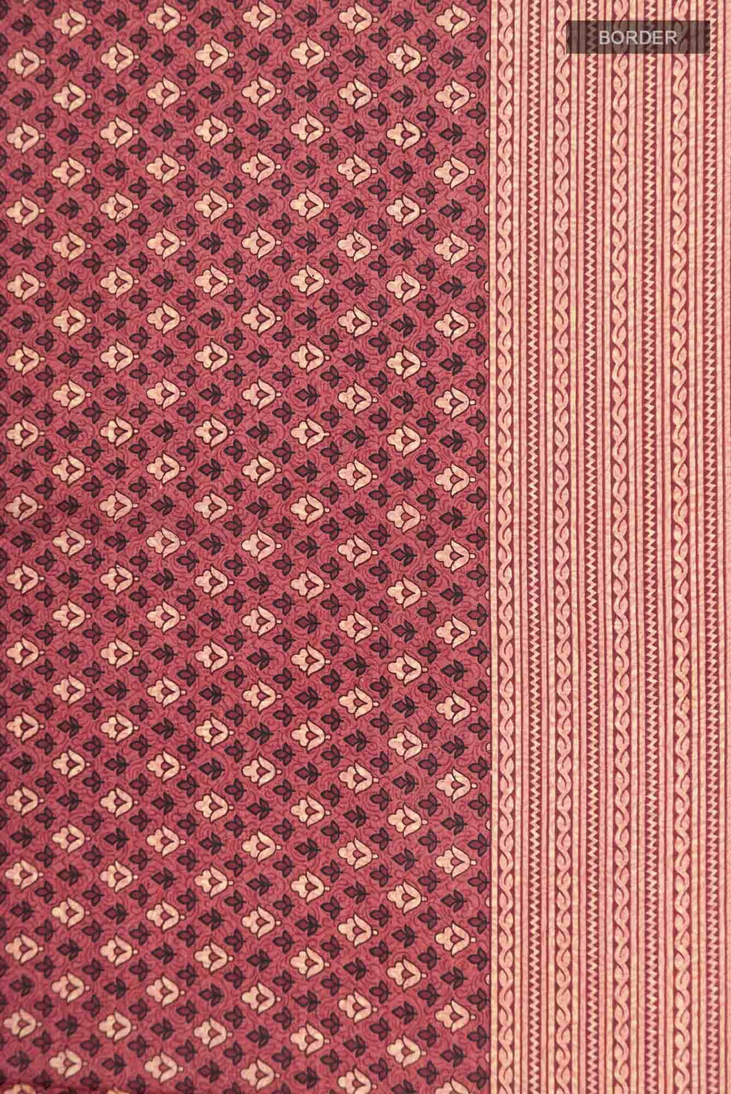 Brown Printed Silk Saree