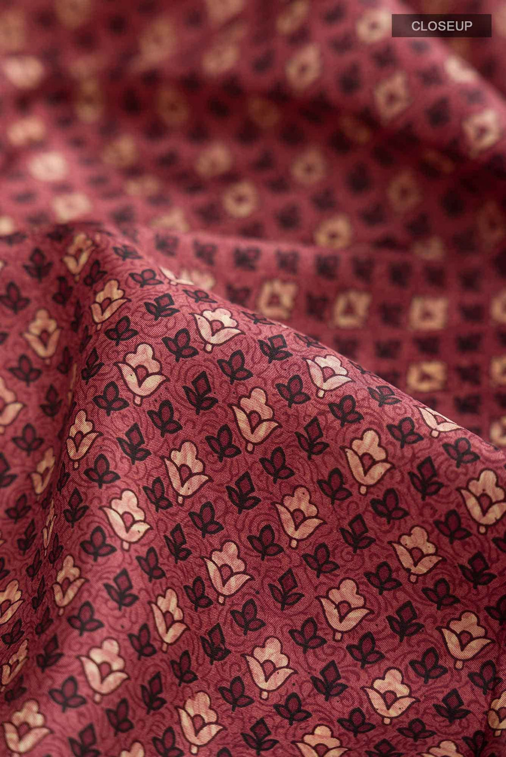 Brown Printed Silk Saree