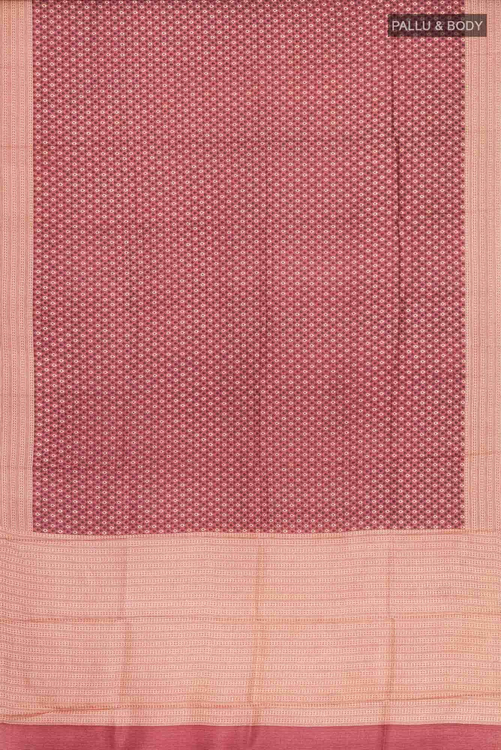 Brown Printed Silk Saree