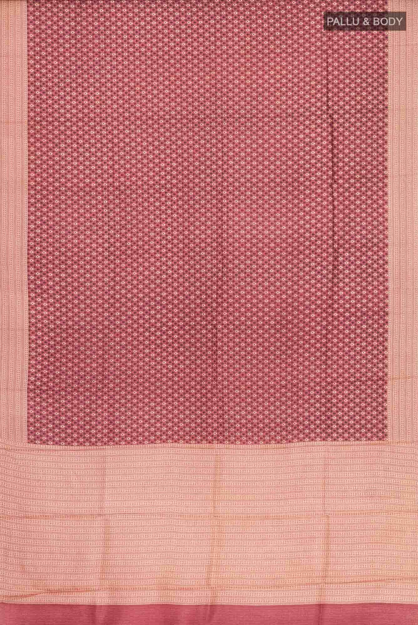 Brown Printed Silk Saree