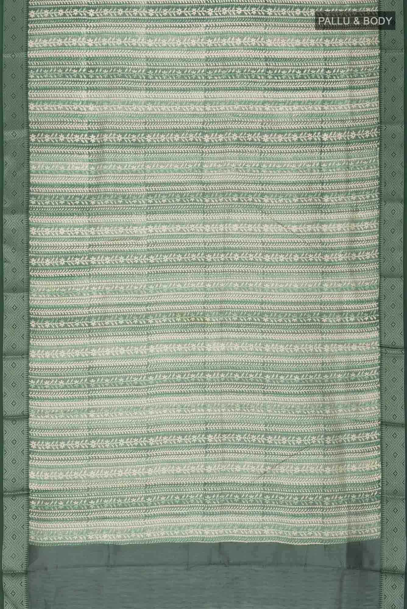 Green Chanderi Silk Cotton Saree
