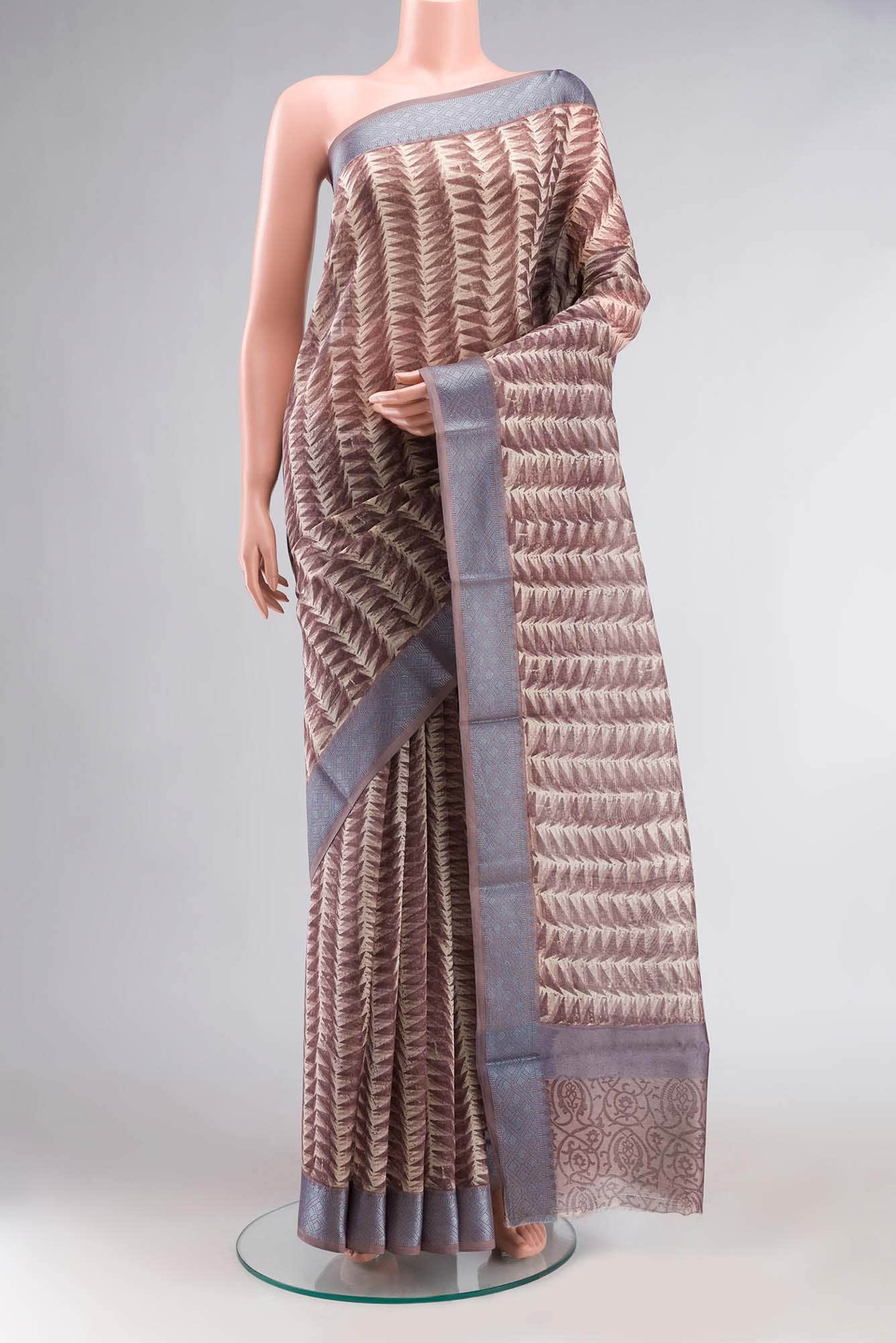 Mauve Chanderi Silk Cotton Saree