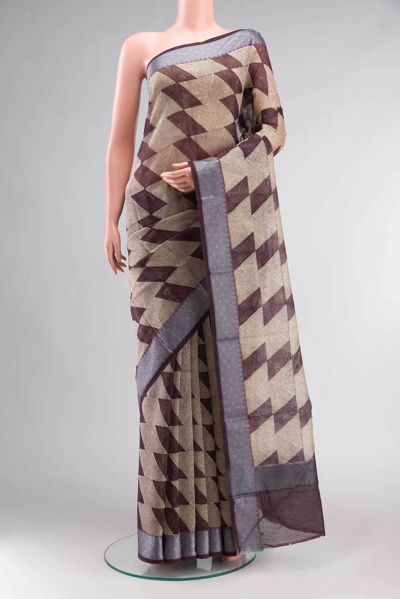 Purple Chanderi Silk Cotton Saree