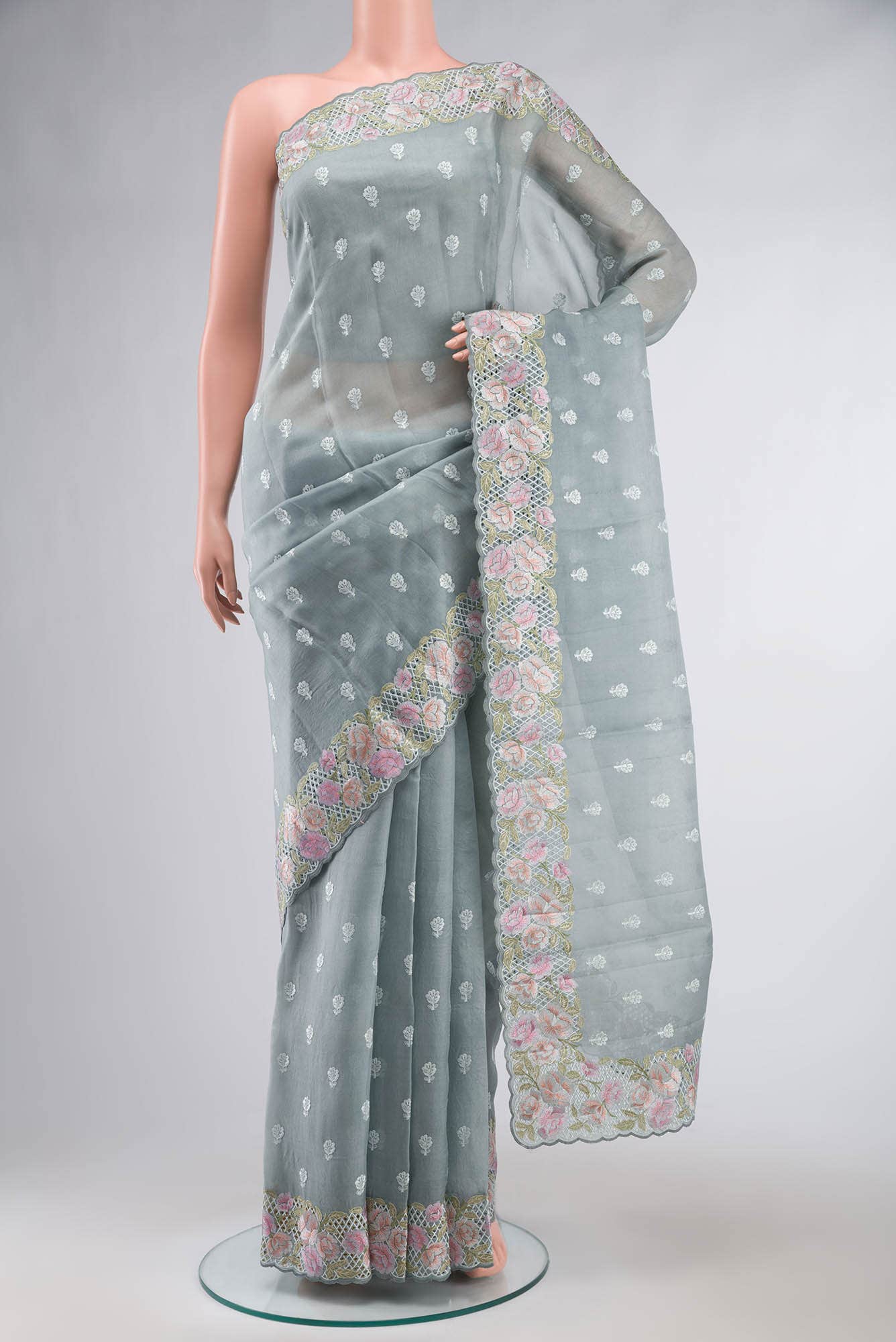 Green Organza Silk Saree