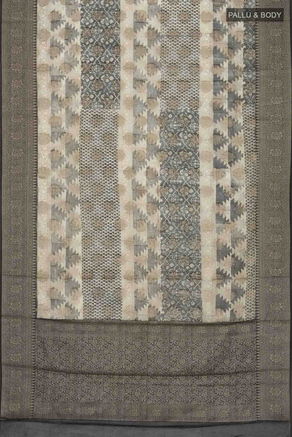 Beige Silk Cotton Saree