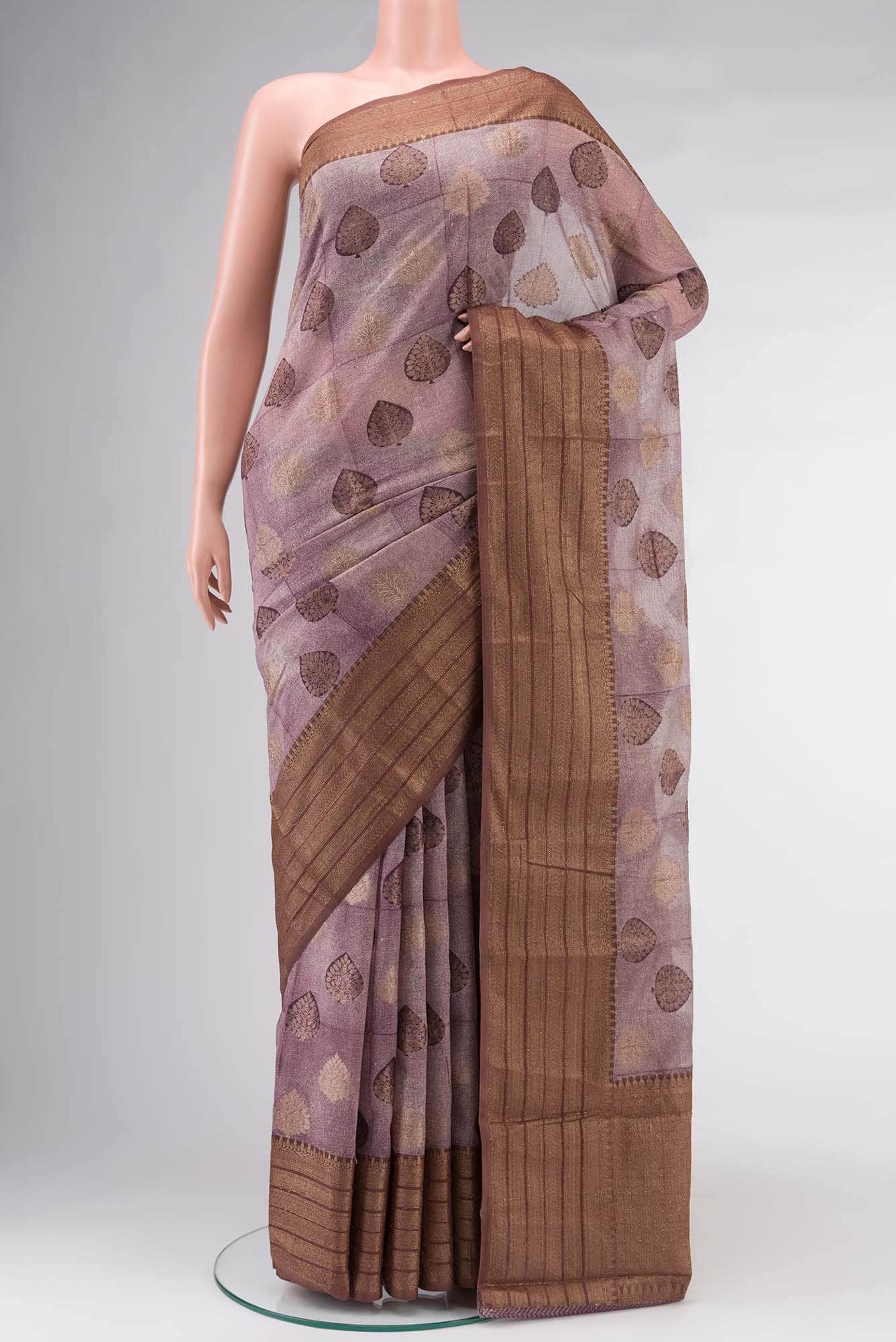 Brown Chanderi Silk Cotton Saree