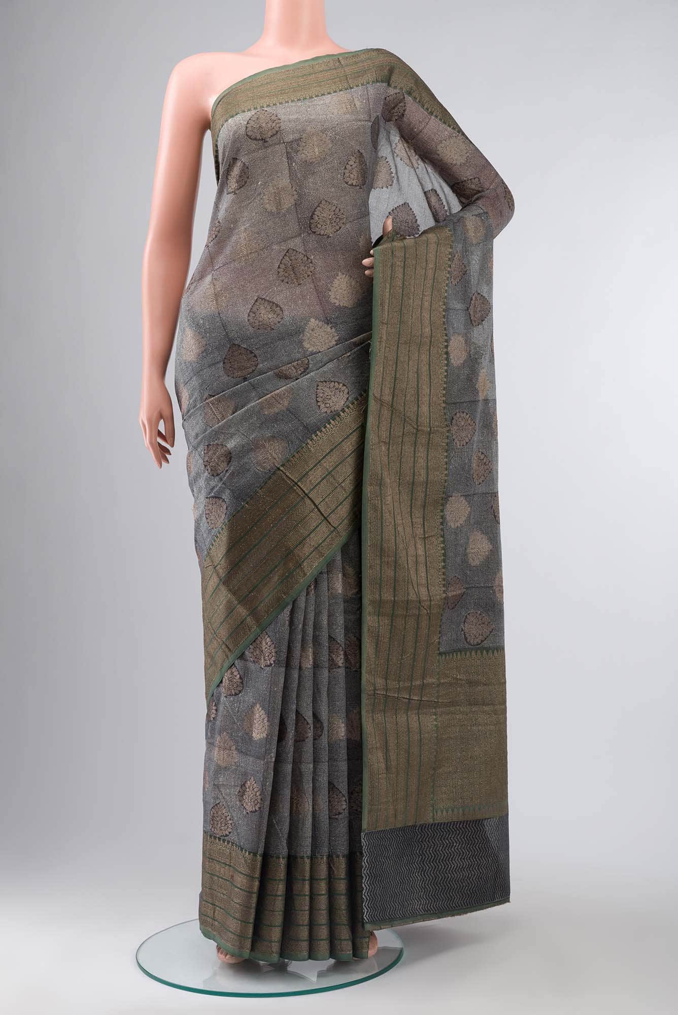 Grey Silk Cotton Saree