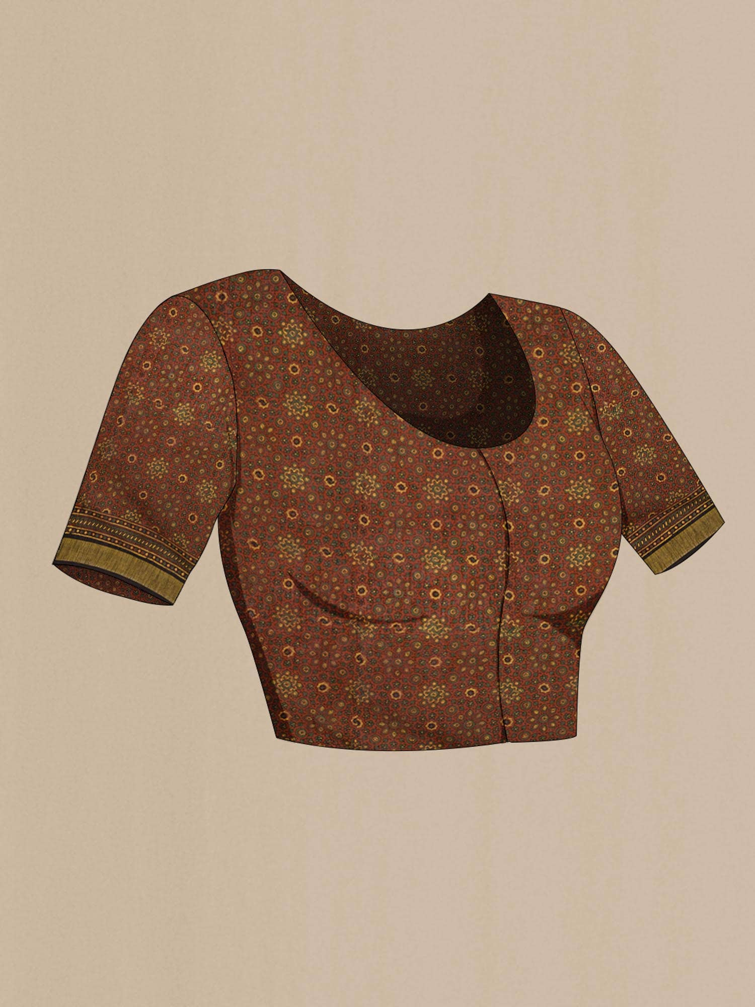 Rust Linen Cotton Saree